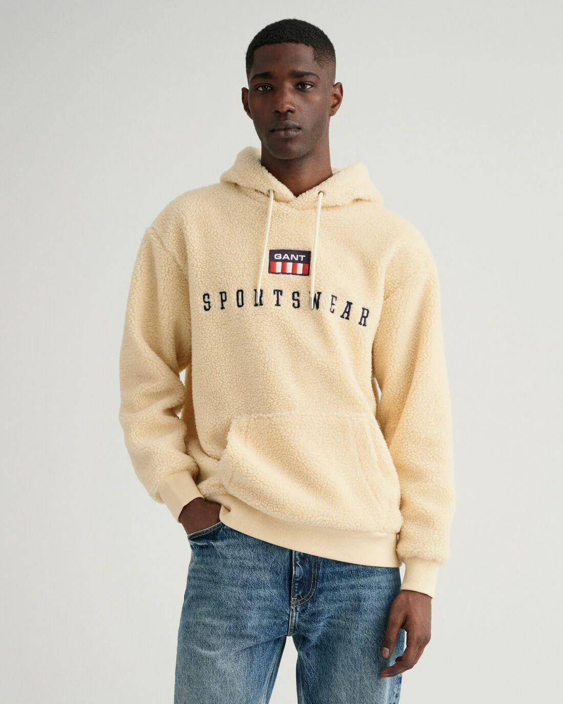 Hoodies And Sweats | Mens GANT Retro Flag Fleece Hoodie Cream