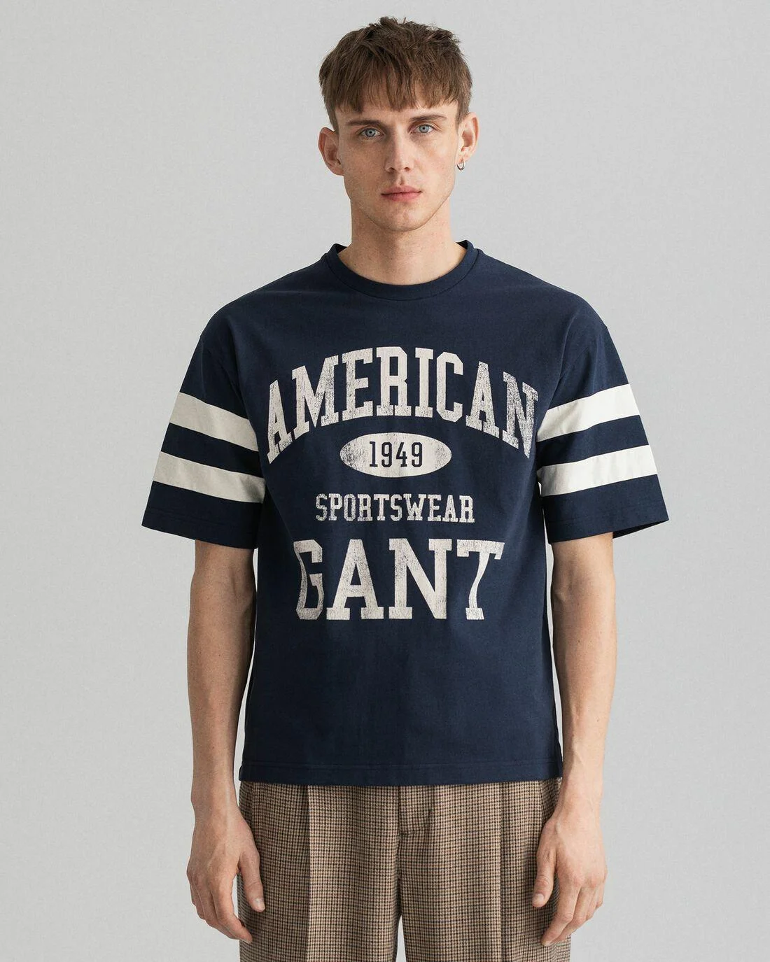 T-Shirts | Mens GANT Collegiate T-Shirt Evening Blue