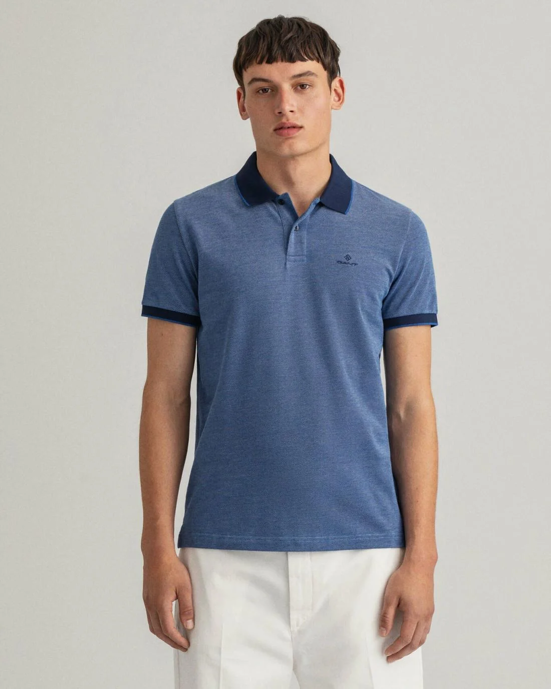 Polo Shirts | Mens GANT 4-Color Oxford Piqué Polo Shirt Persian Blue