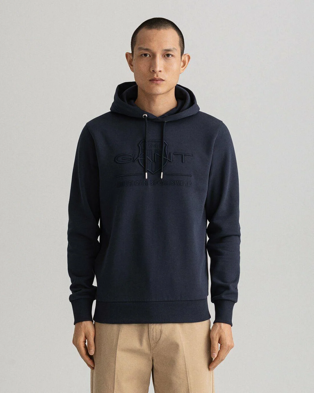 Hoodies And Sweats | Mens GANT Tonal Archive Shield Hoodie Evening Blue