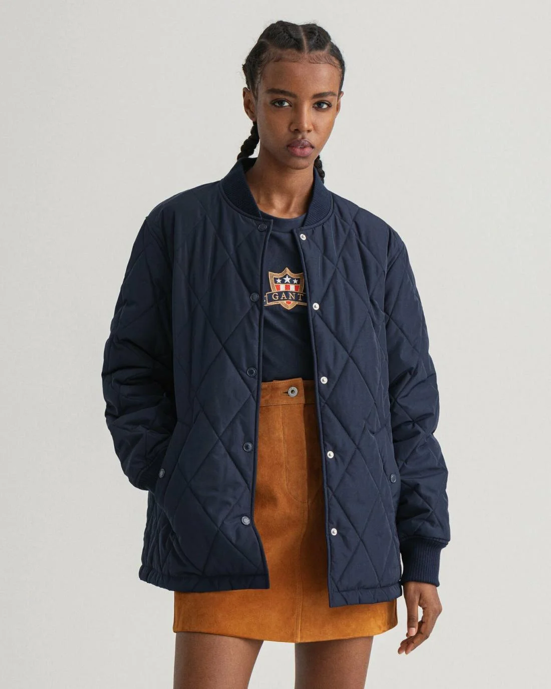 Jackets And Coats | Womens GANT Quilted Coach Jacket Evening Blue