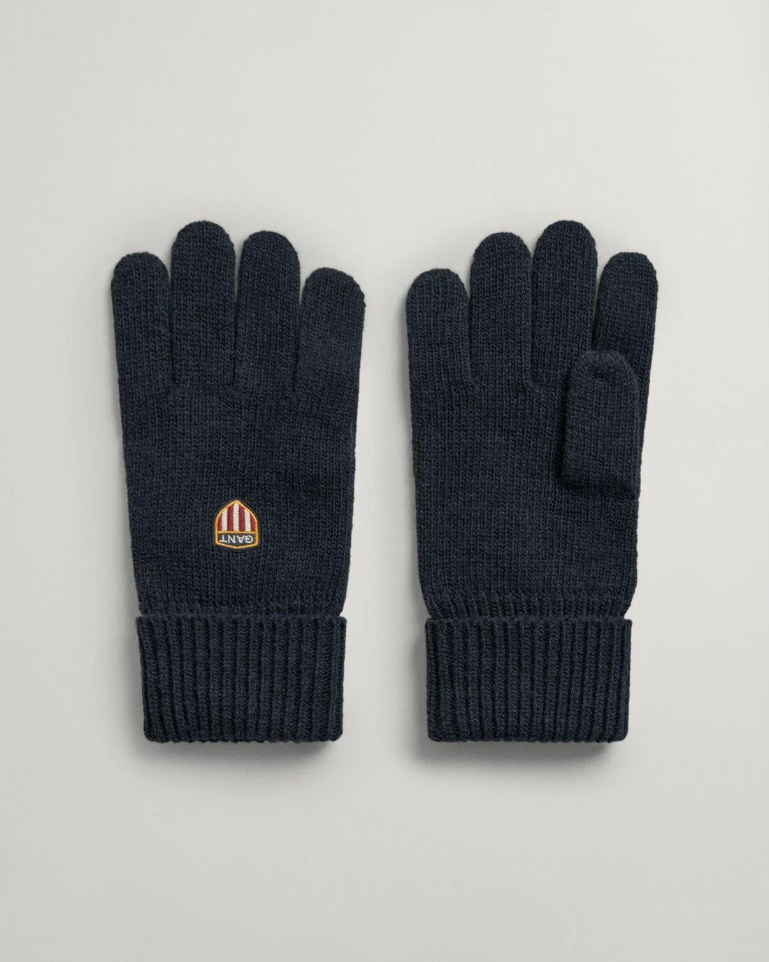 Gloves &amp; Scarves | Mens GANT Wool Badge Gloves Evening Blue