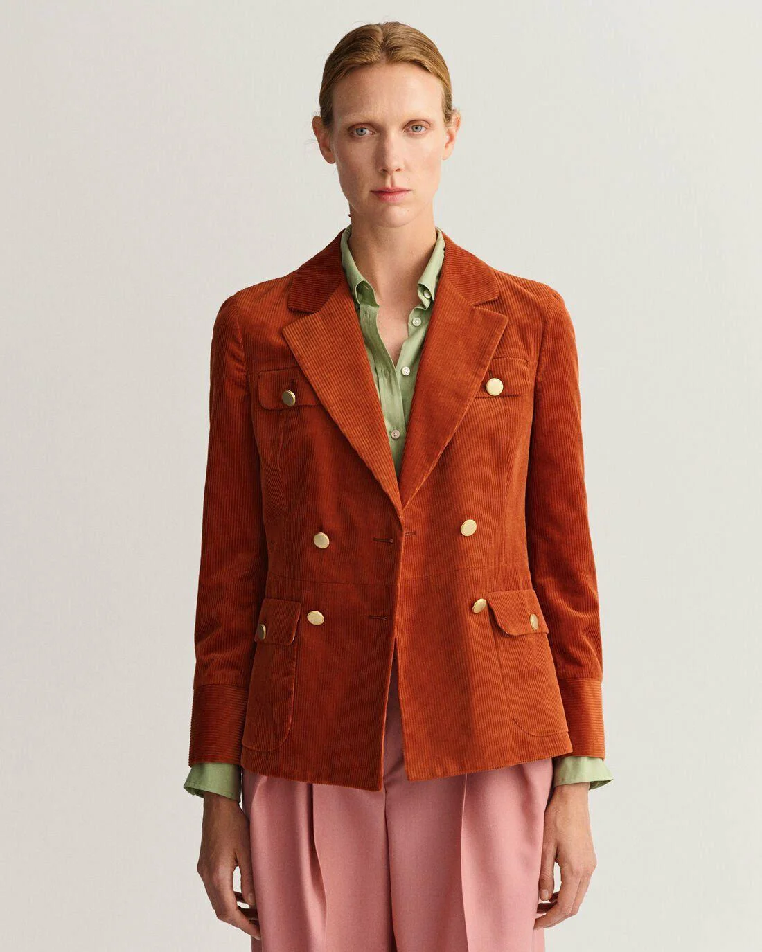 Blazers | Womens GANT Corduroy Slim Jacket Blazer Dark Ochre