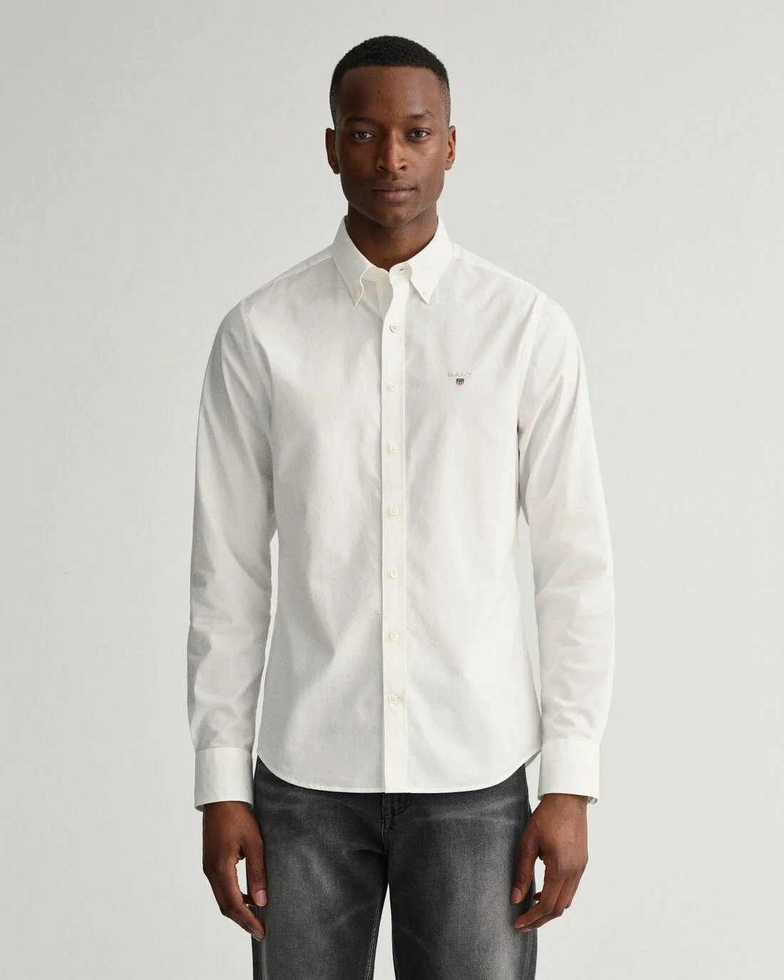 Shirts | Mens GANT Slim Fit Broadcloth Shirt White