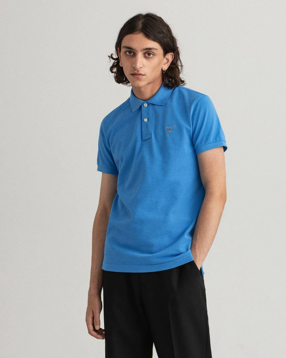 Polo Shirts | Mens GANT Original Slim Fit Piqué Polo Shirt Day Blue