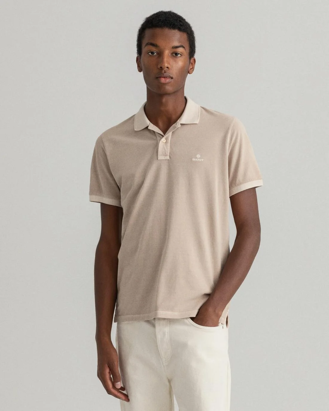 Polo Shirts | Mens GANT Sunfaded Piqué Polo Shirt Plaza Taupe