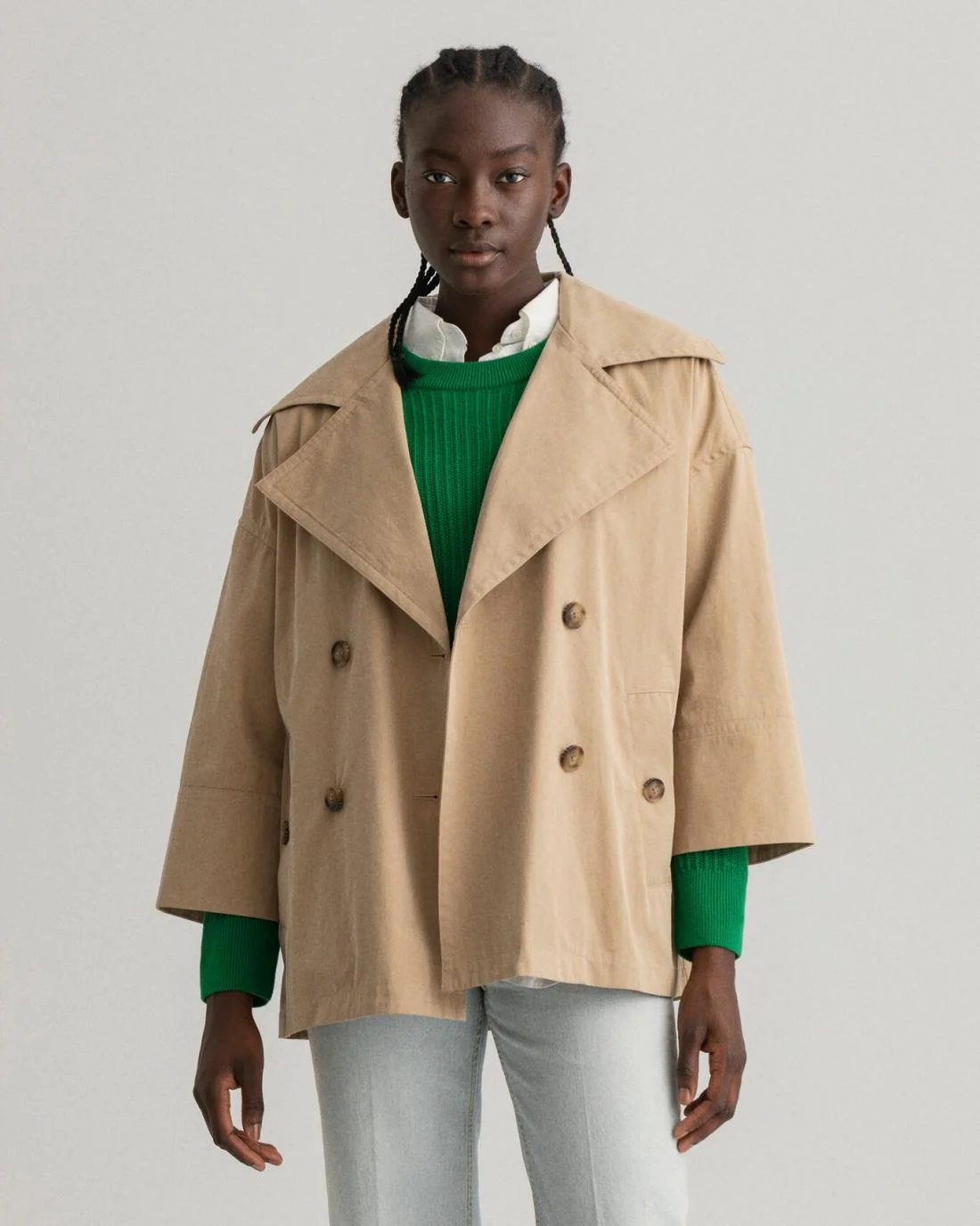 Jackets And Coats | Womens GANT Oversized Cotton Jacket Dark Khaki