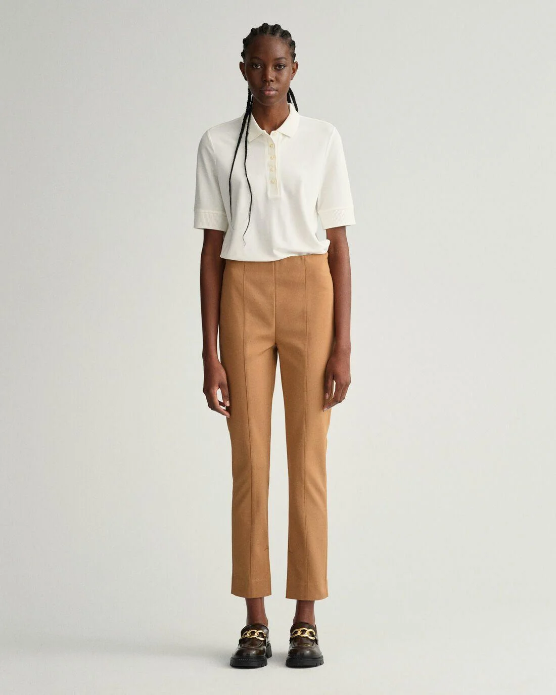 Trousers | Womens GANT Pintuck Slacks Roasted Walnut