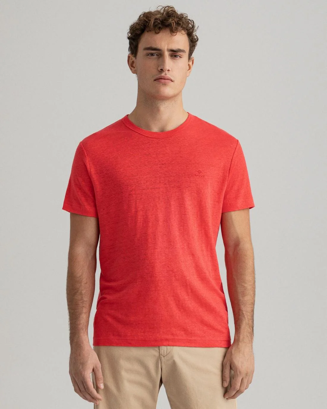 T-Shirts | Mens GANT Linen T-Shirt Watermelon Pink