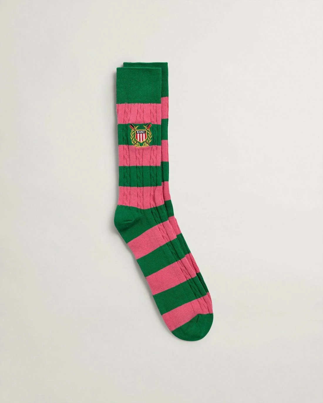 Socks | Mens GANT Cable Barstripe Socks Lavish Green