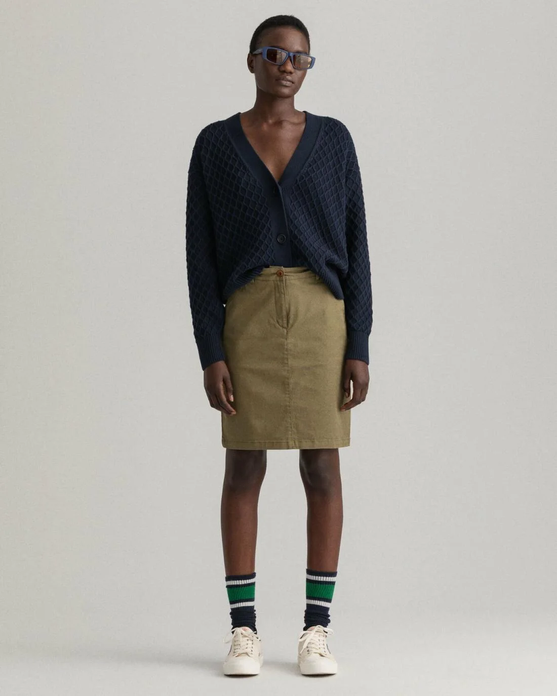 Shorts And Skirts | Womens GANT Slim Fit Classic Chino Skirt Utility Green