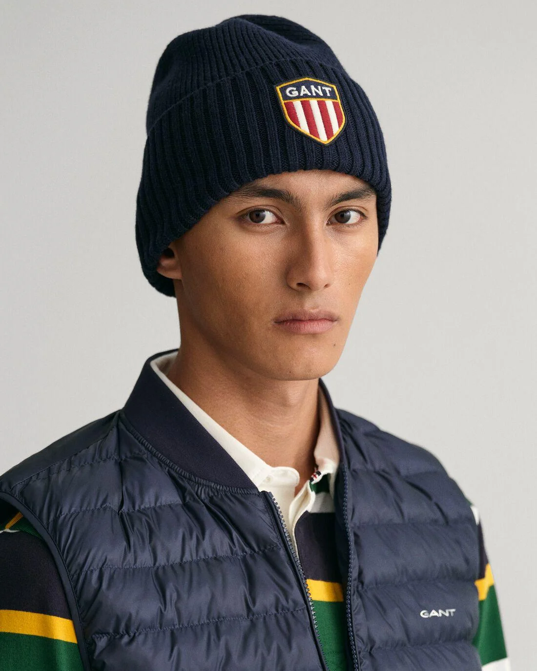 Caps And Hats | Mens GANT Banner Shield Beanie Evening Blue