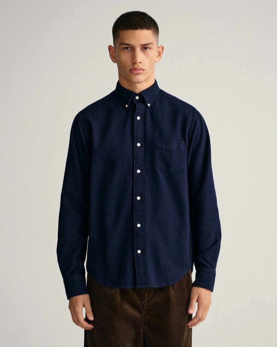 Shirts | Mens GANT Regular Fit Herringbone Shirt Evening Blue