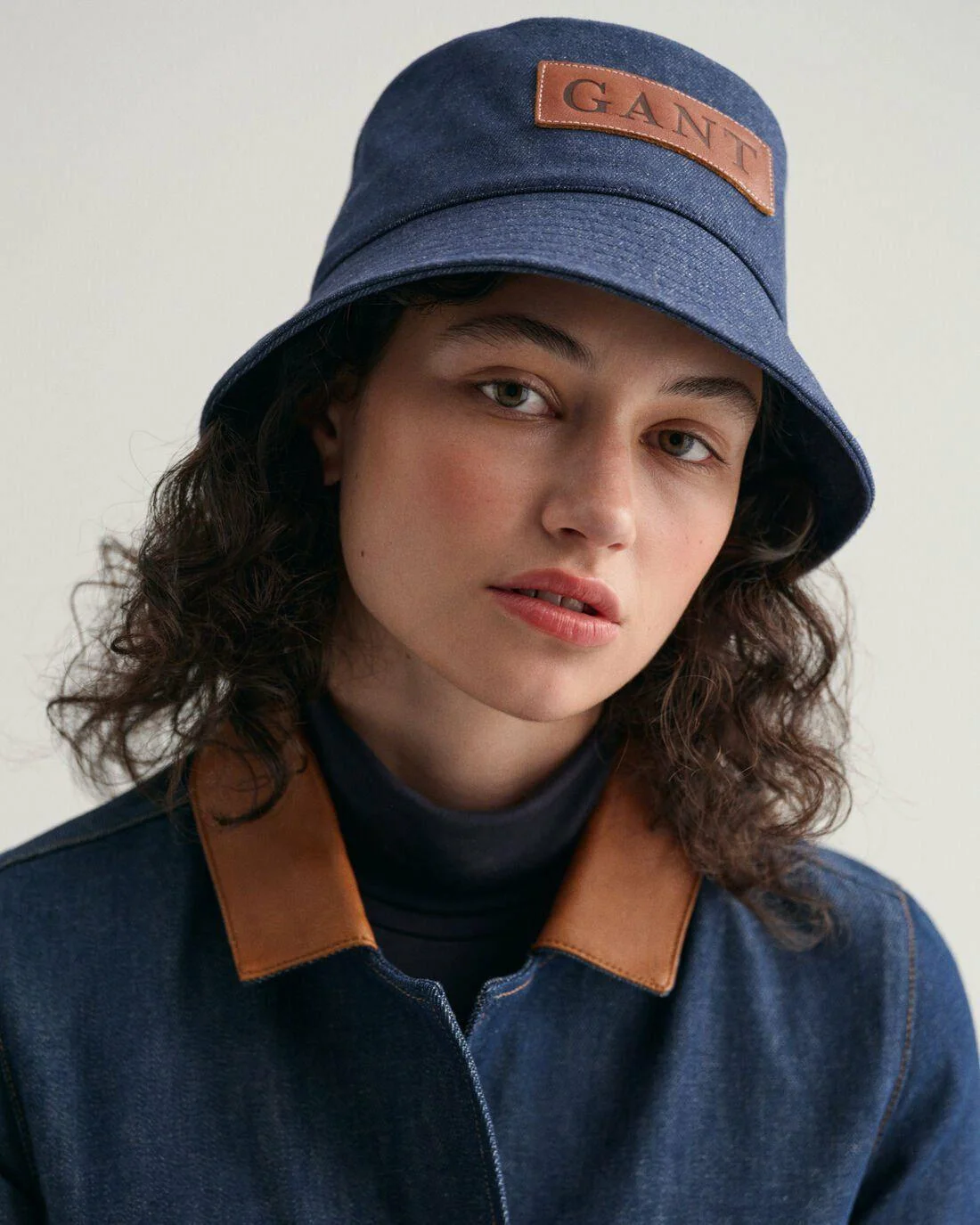 Hats | Womens GANT Denim Bucket Hat Evening Blue