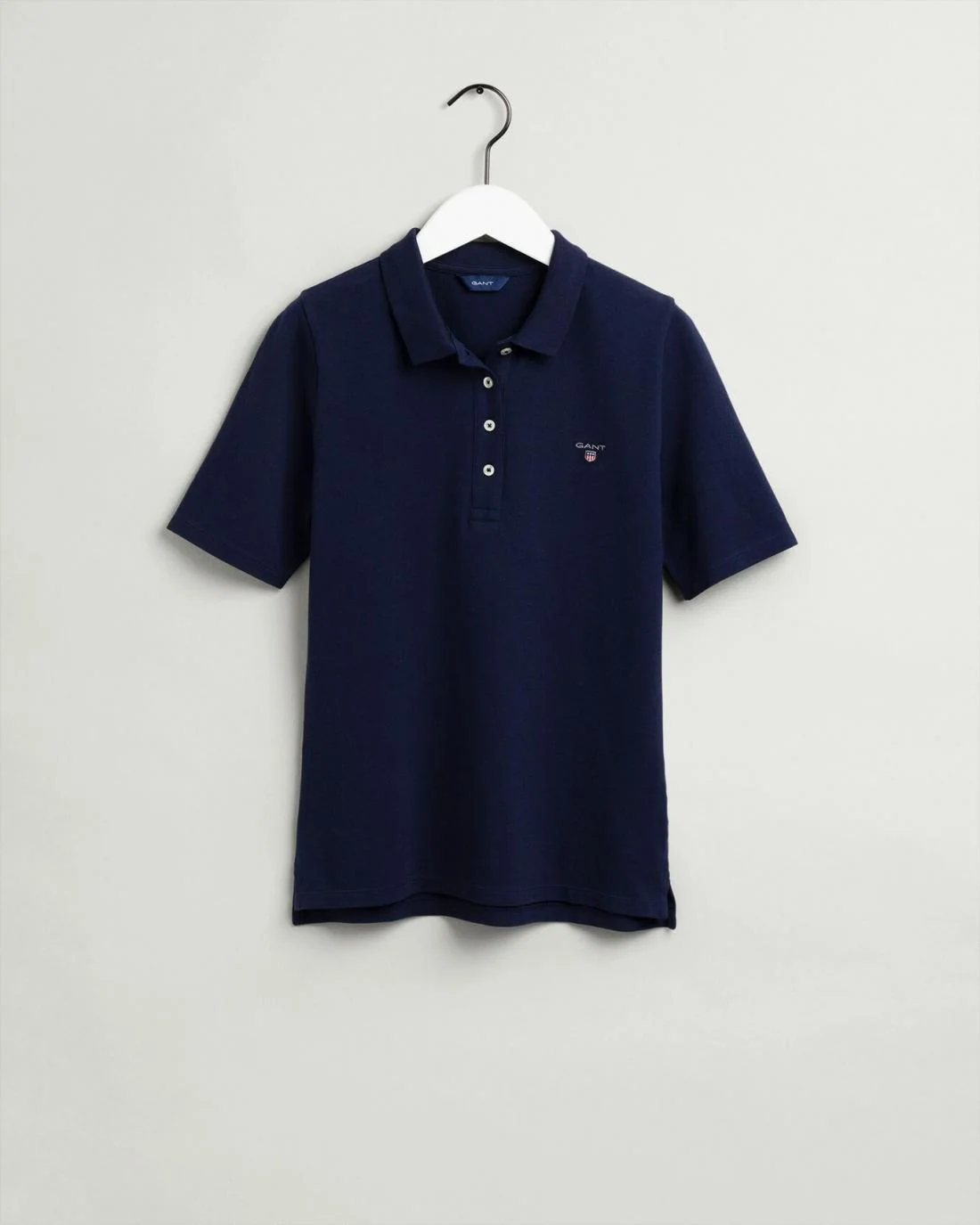 Polos And T-Shirts | Womens GANT Original Long-Short Sleeve Piqué Polo Shirt Evening Blue