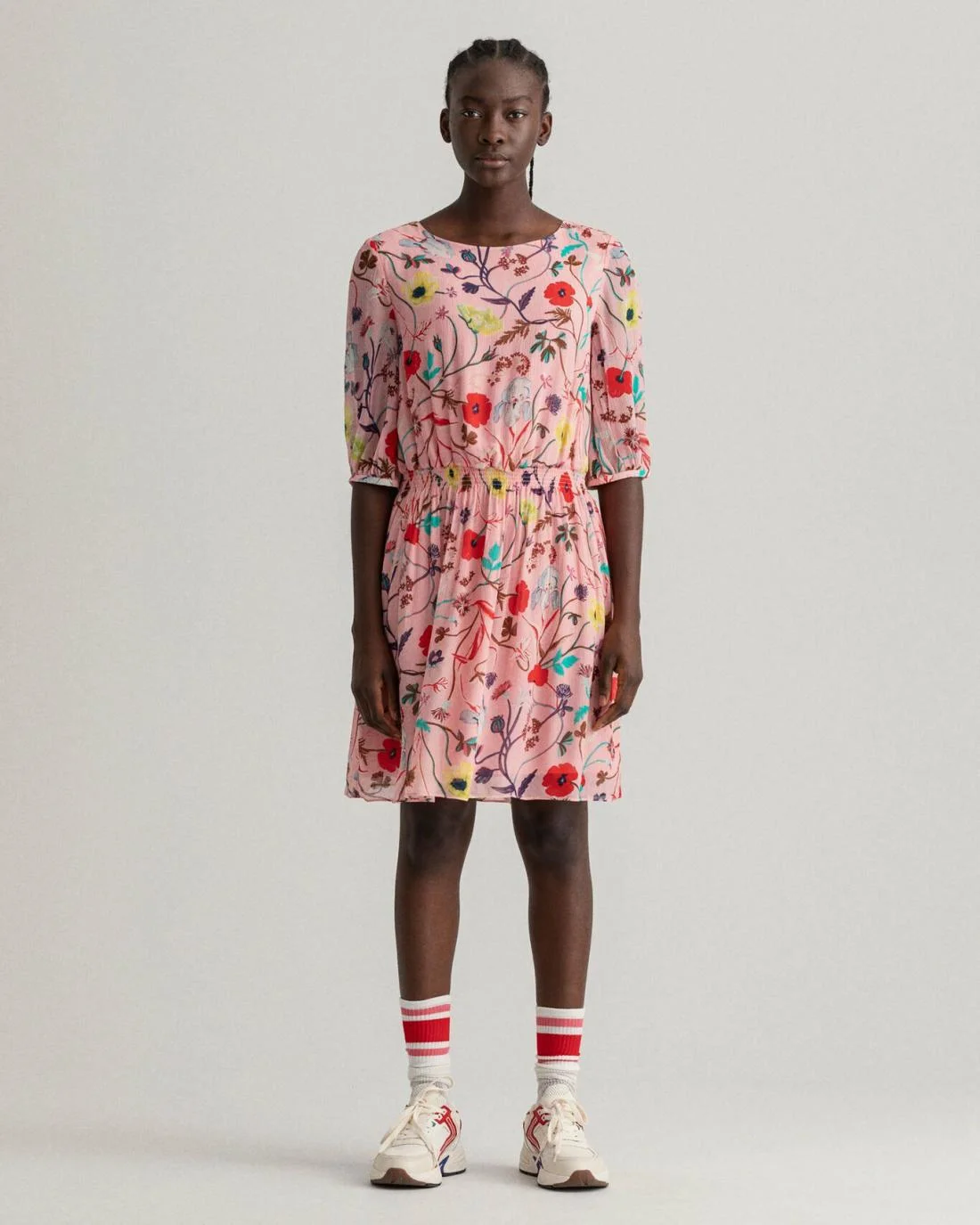 Dresses | Womens GANT Wild Floral Print Boatneck Dress Preppy Pink