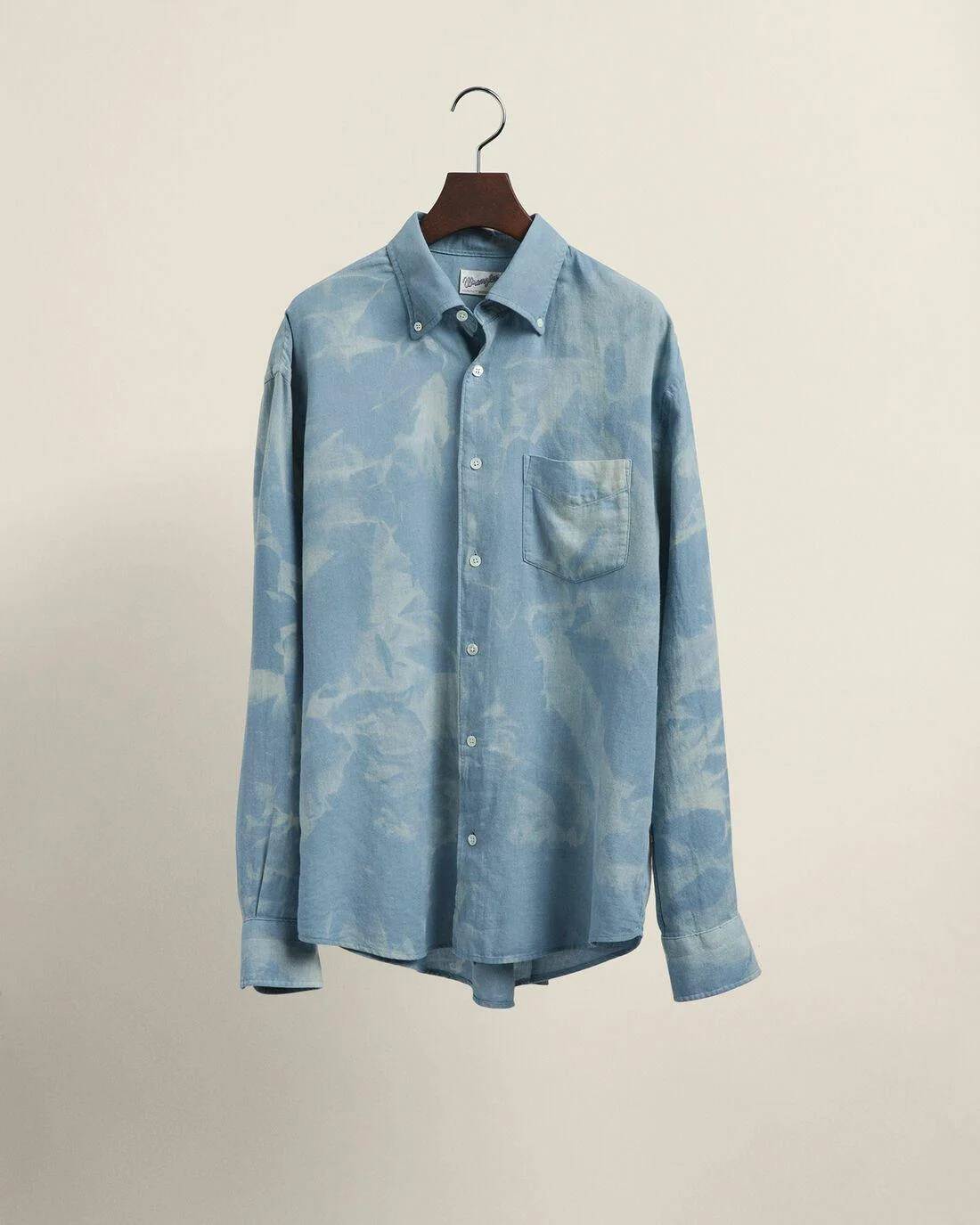 Shirts | Mens GANT Gant X Wrangler Relaxed Fit Cotton Wool Bleached Shirt Polar Blue