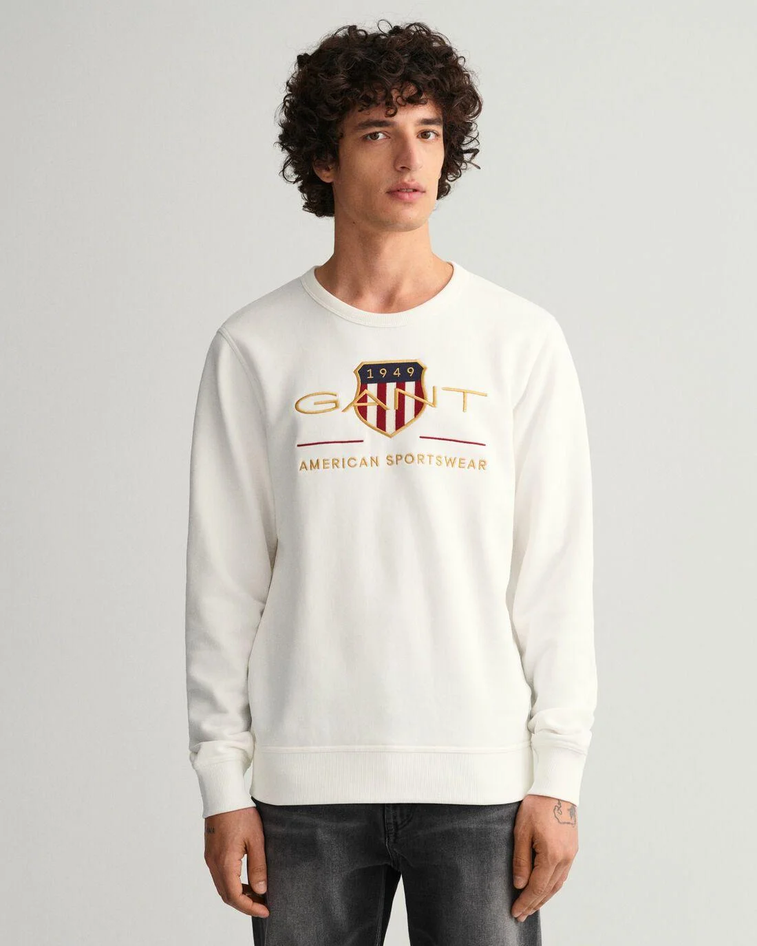 Hoodies And Sweats | Mens GANT Archive Shield Crew Neck Sweatshirt Eggshell