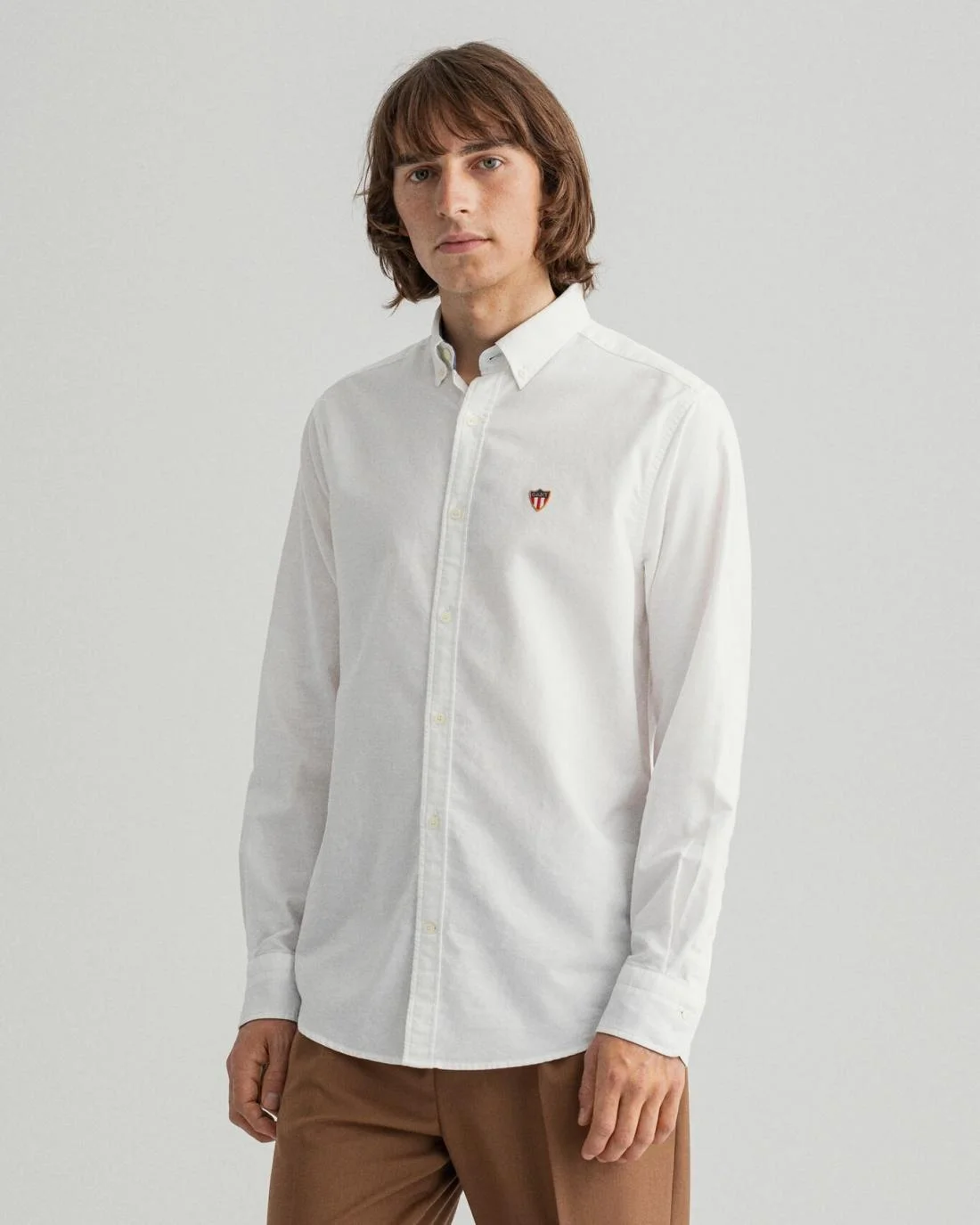 Shirts | Mens GANT Regular Fit Banner Shield Oxford Shirt White