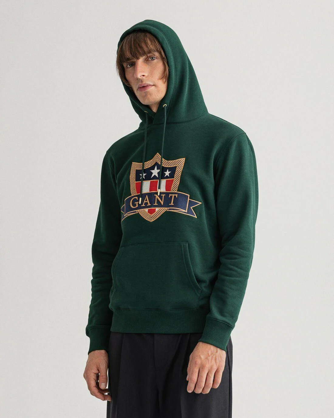 Hoodies And Sweats | Mens GANT Banner Shield Hoodie Tartan Green