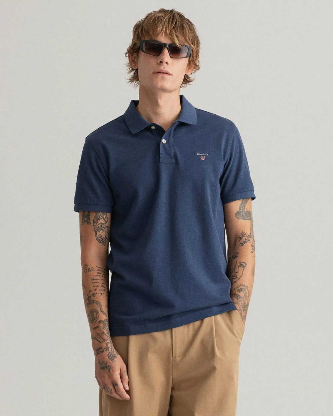 Polo Shirts | Mens GANT Original Piqué Polo Shirt Marine Melange