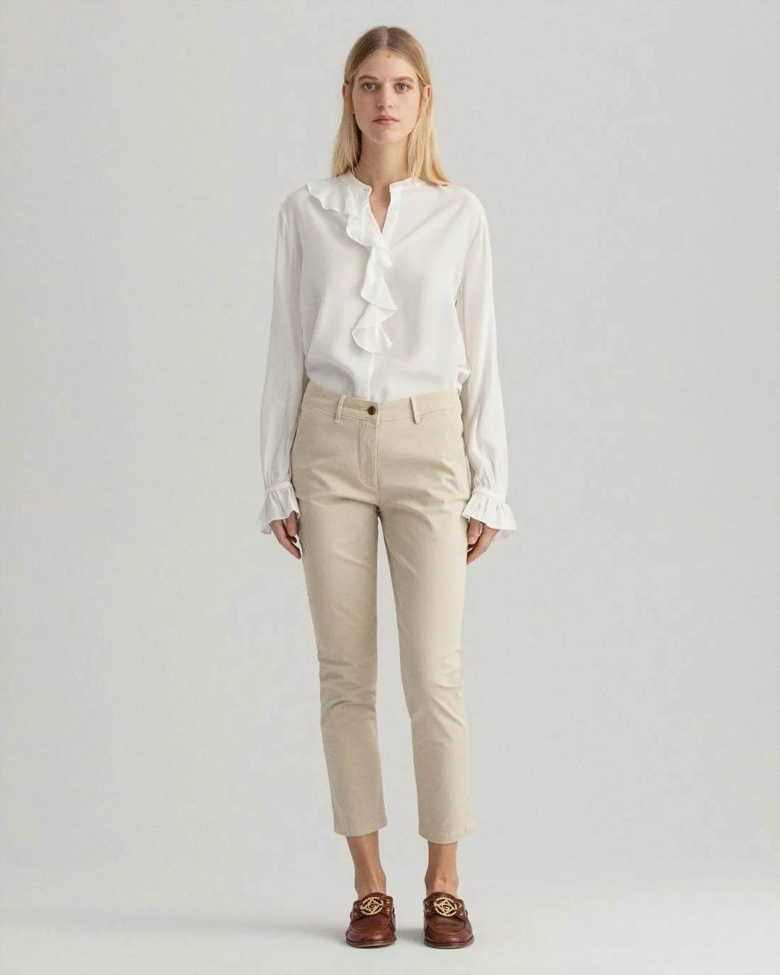 Trousers | Womens GANT Nyomi Skinny Sunfaded Chinos Desert Beige