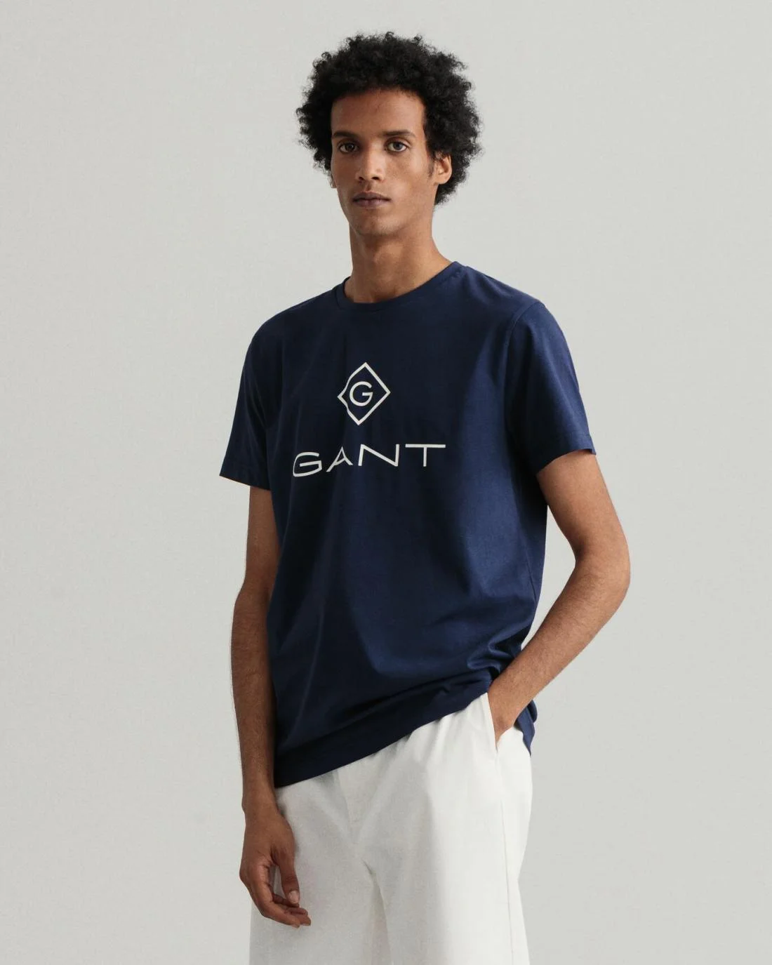 T-Shirts | Mens GANT Logo T-Shirt Evening Blue