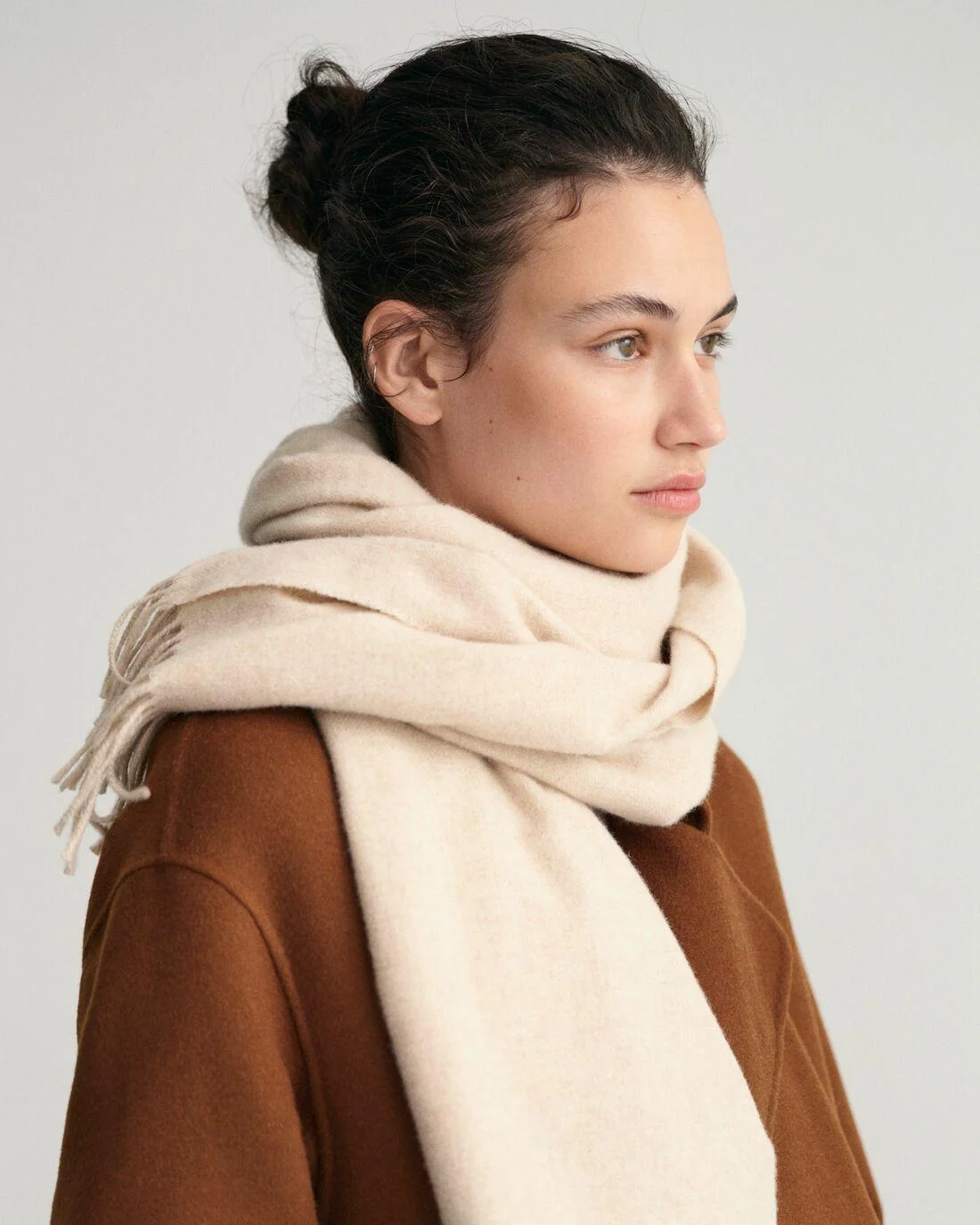 Scarves | Womens GANT Wool Solid Woven Scarf Dry Sand