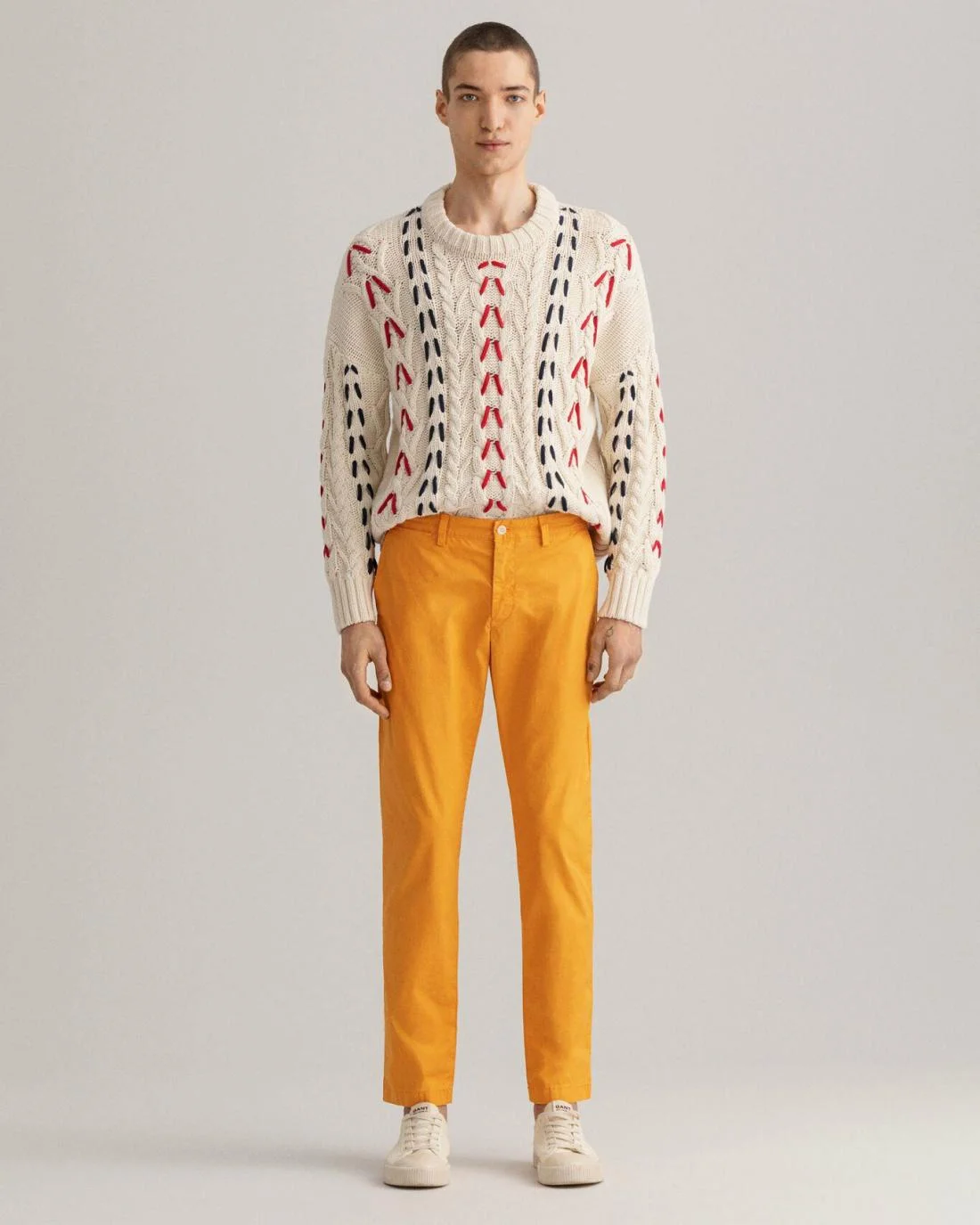 Chinos | Mens GANT Hallden Slim Fit Sunfaded Chinos Dahlia Orange