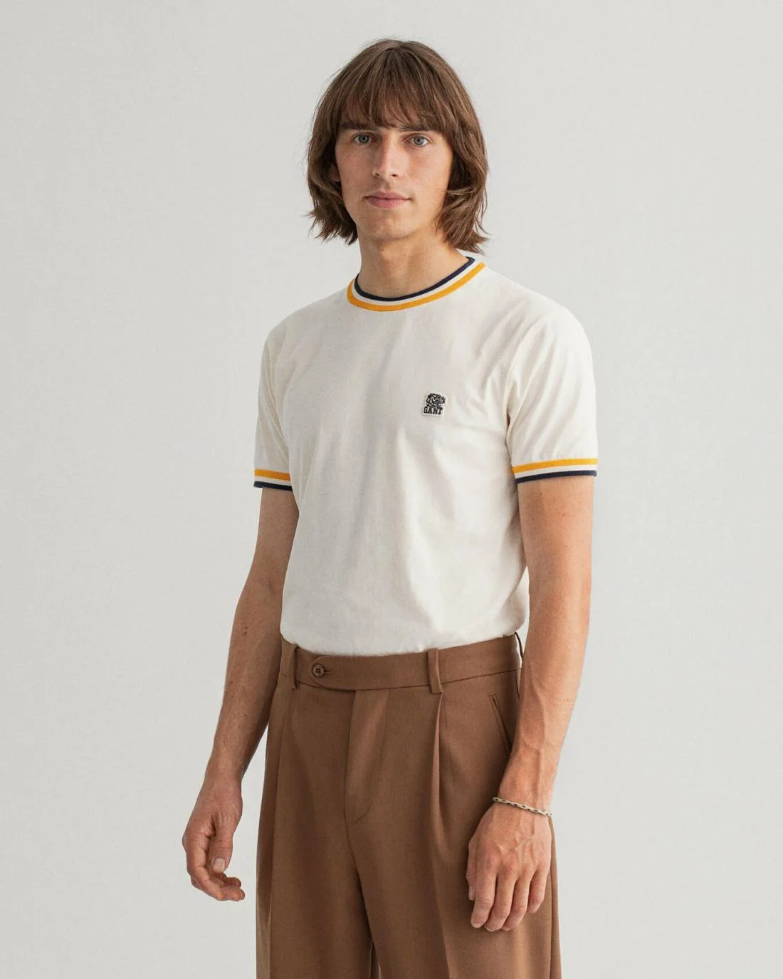 T-Shirts | Mens GANT Tiger Badge T-Shirt Cream