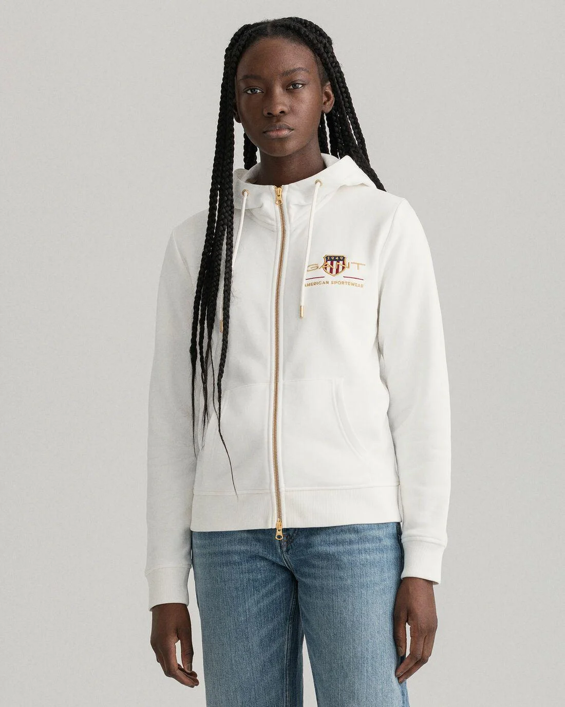 Hoodies And Sweats | Womens GANT Archive Shield Full-Zip Hoodie Eggshell