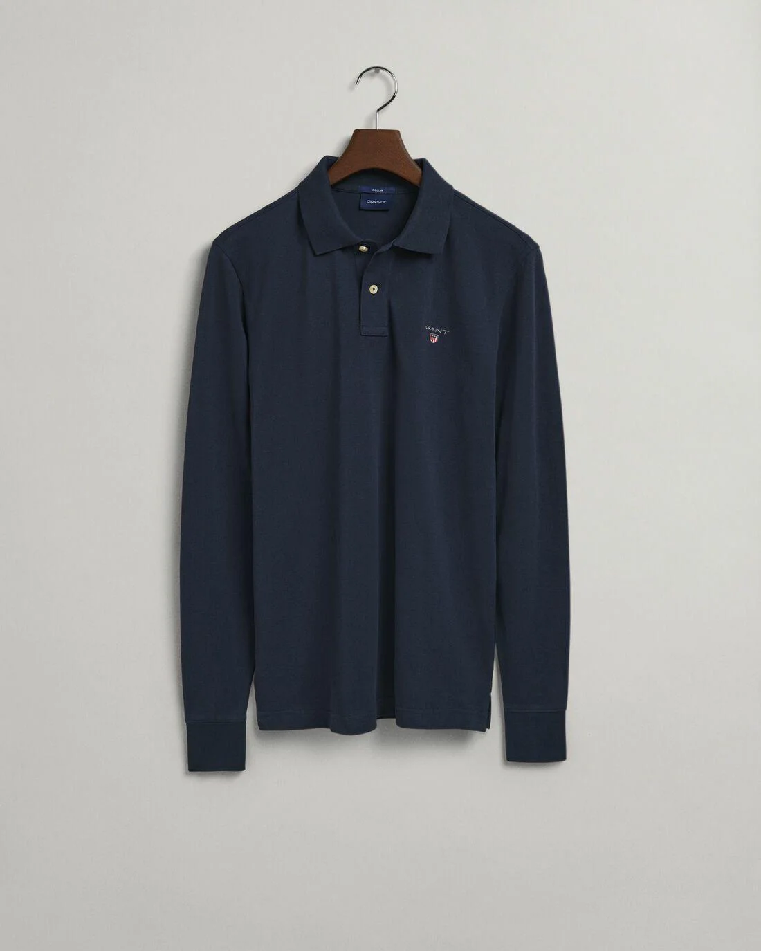 Polo Shirts | Mens GANT Original Long Sleeve Piqué Polo Shirt Evening Blue