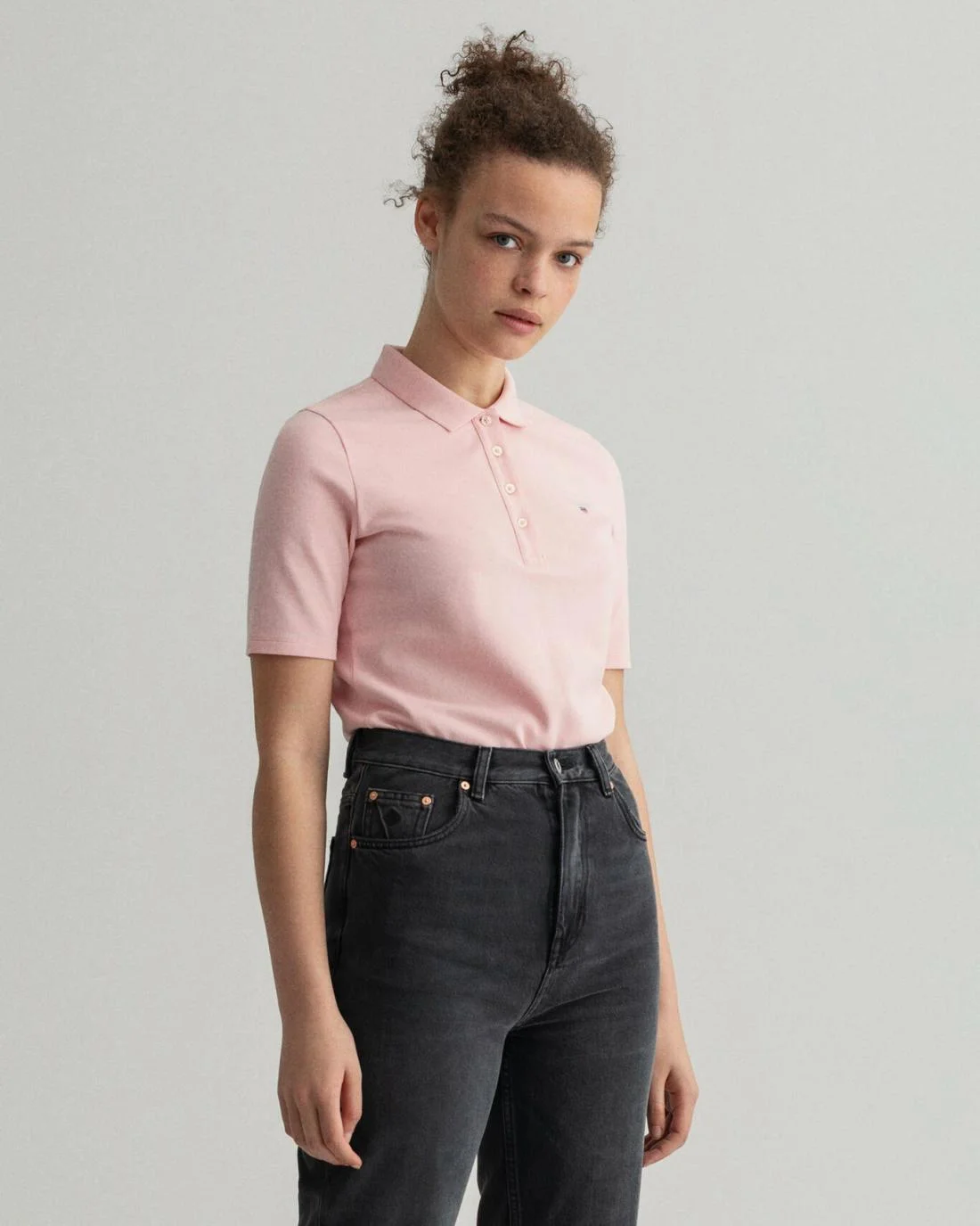 Polos And T-Shirts | Womens GANT Original Long-Short Sleeve Piqué Polo Shirt Preppy Pink