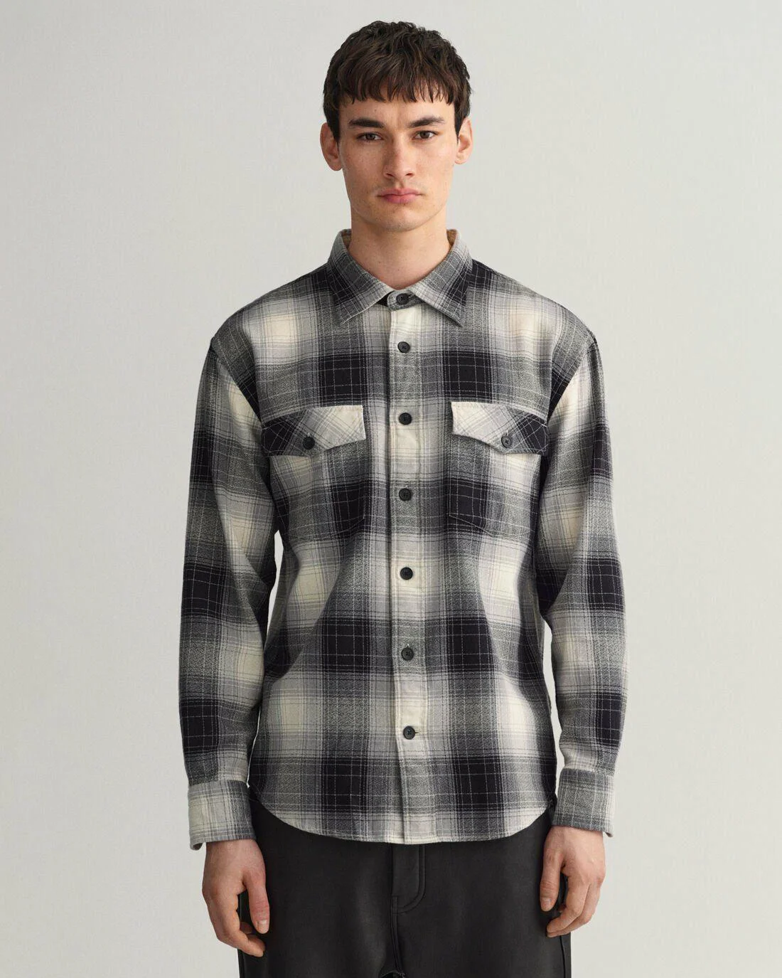 Shirts | Mens GANT Relaxed Fit Shadow Check Shirt Black