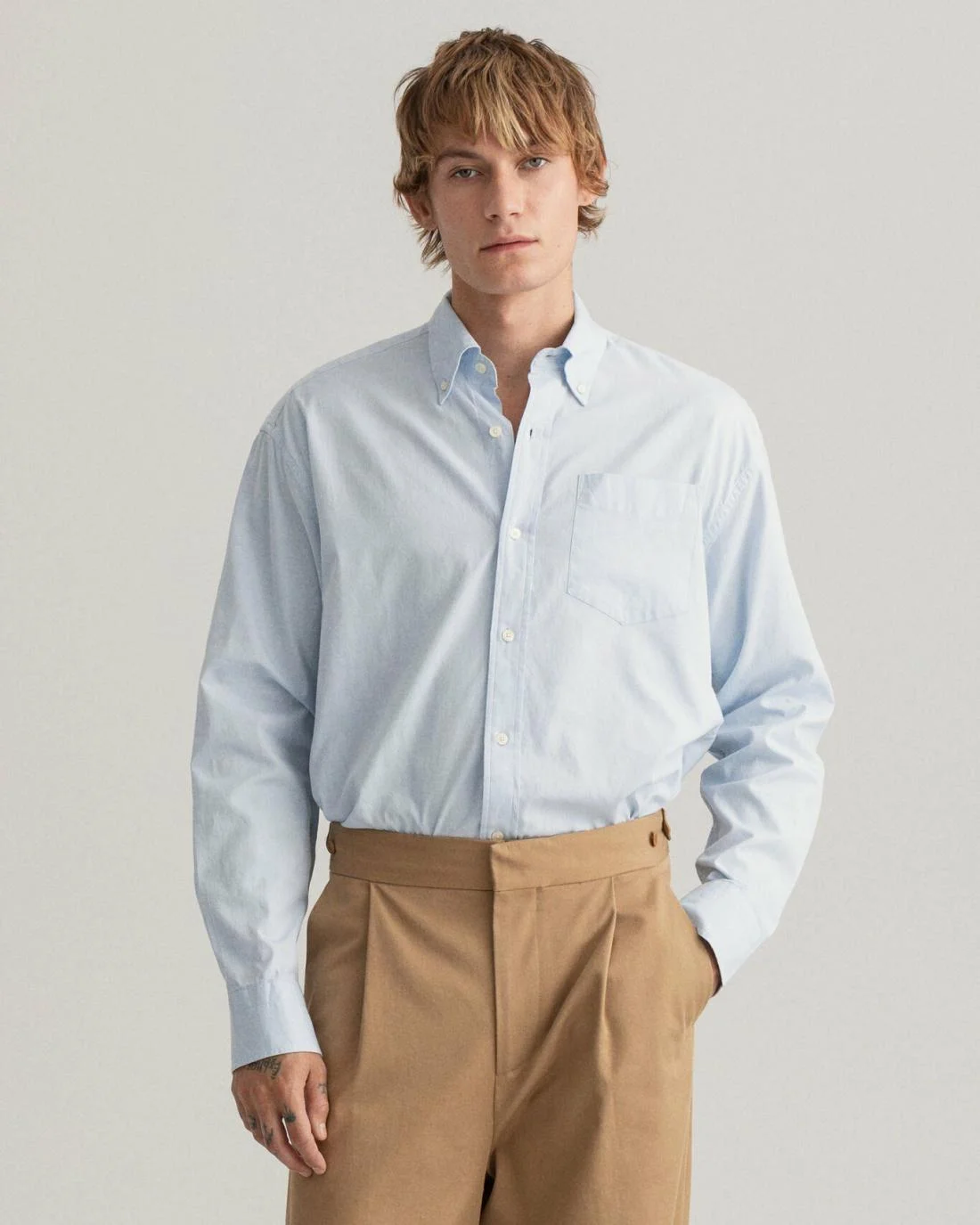 Shirts | Mens GANT Relaxed Fit Oxford Shirt Clear Sky