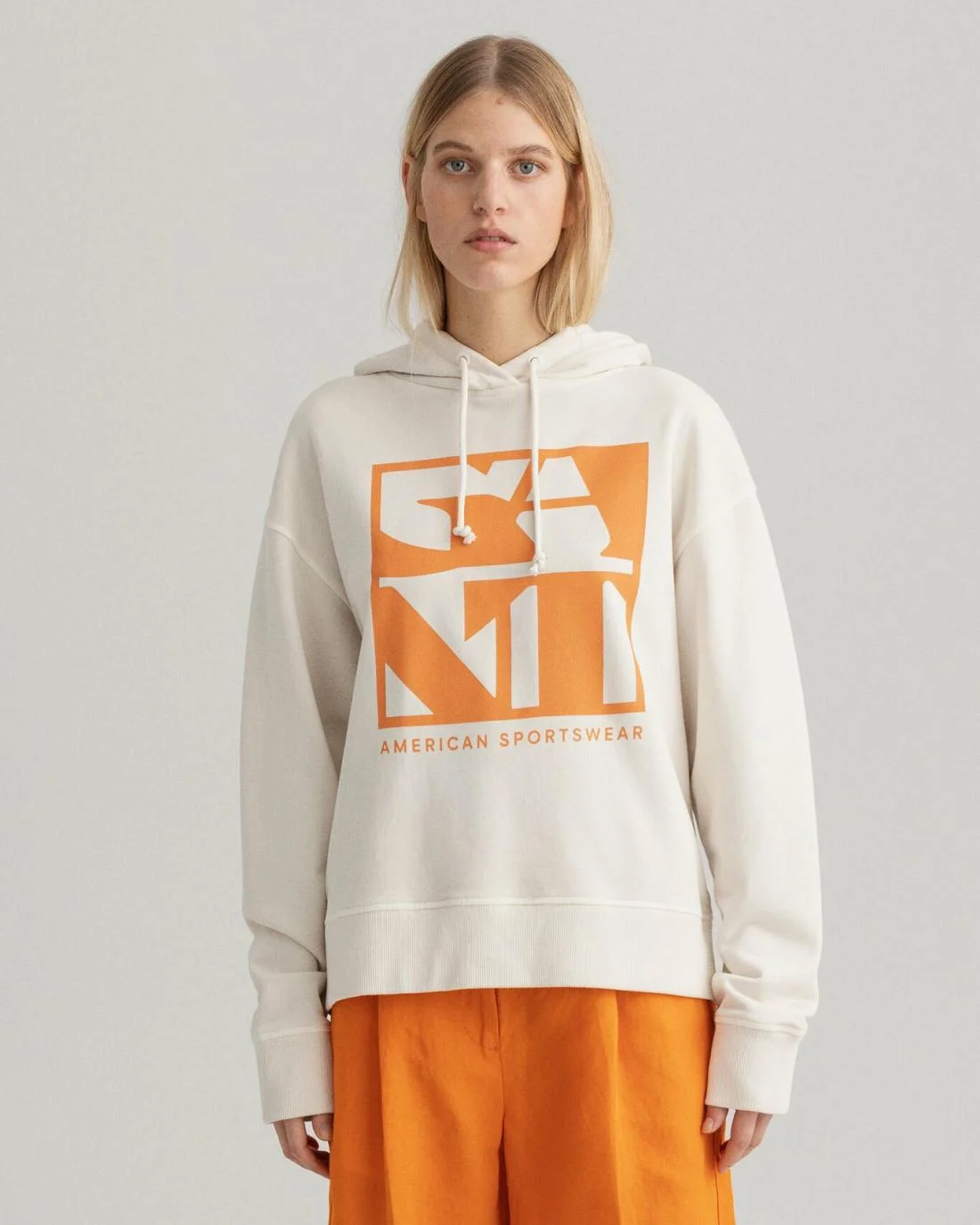 Hoodies And Sweats | Womens GANT Quadrat Logo Hoodie Eggshell