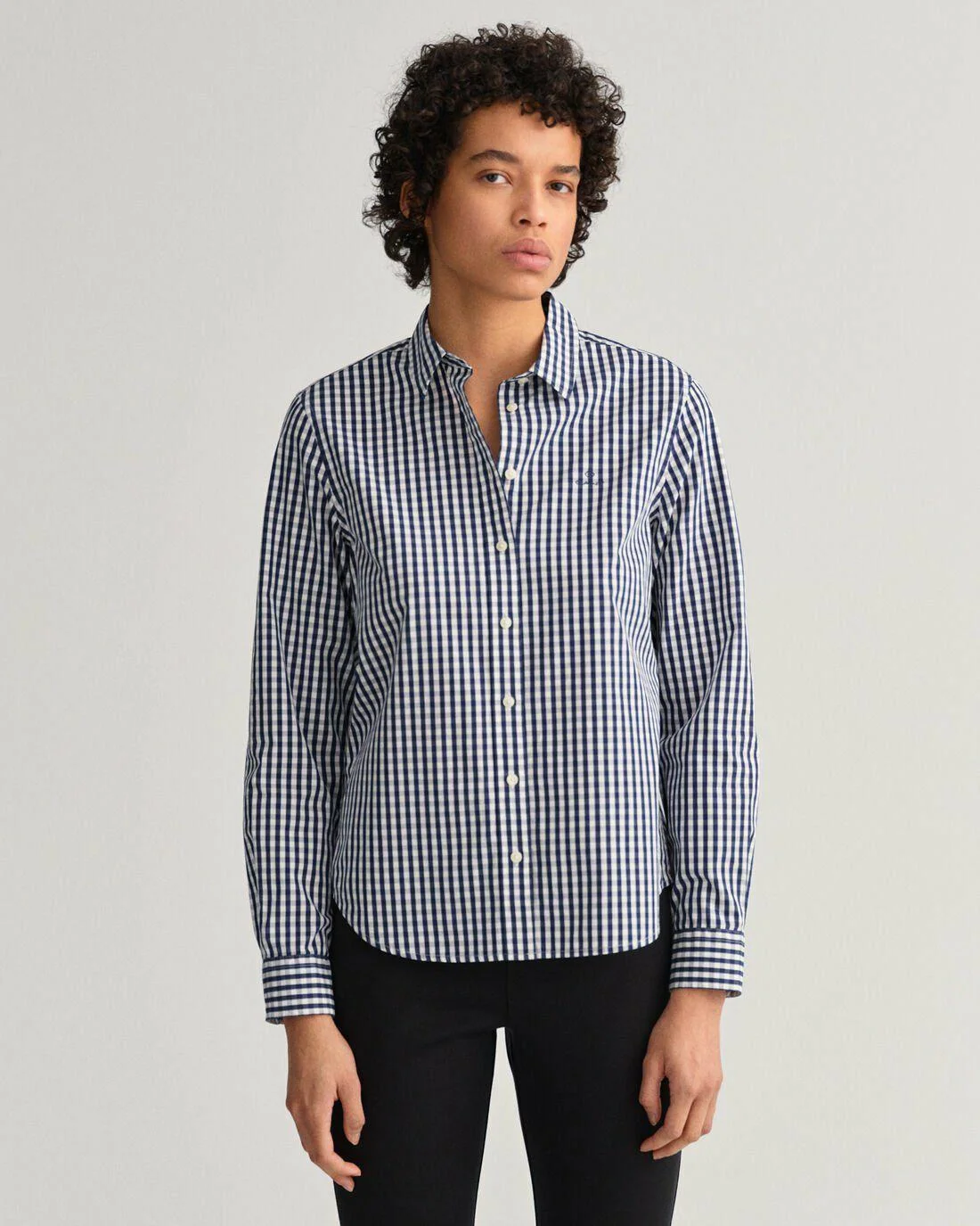 Shirts And Blouses | Womens GANT Regular Fit Gingham Broadcloth Shirt Classic Blue