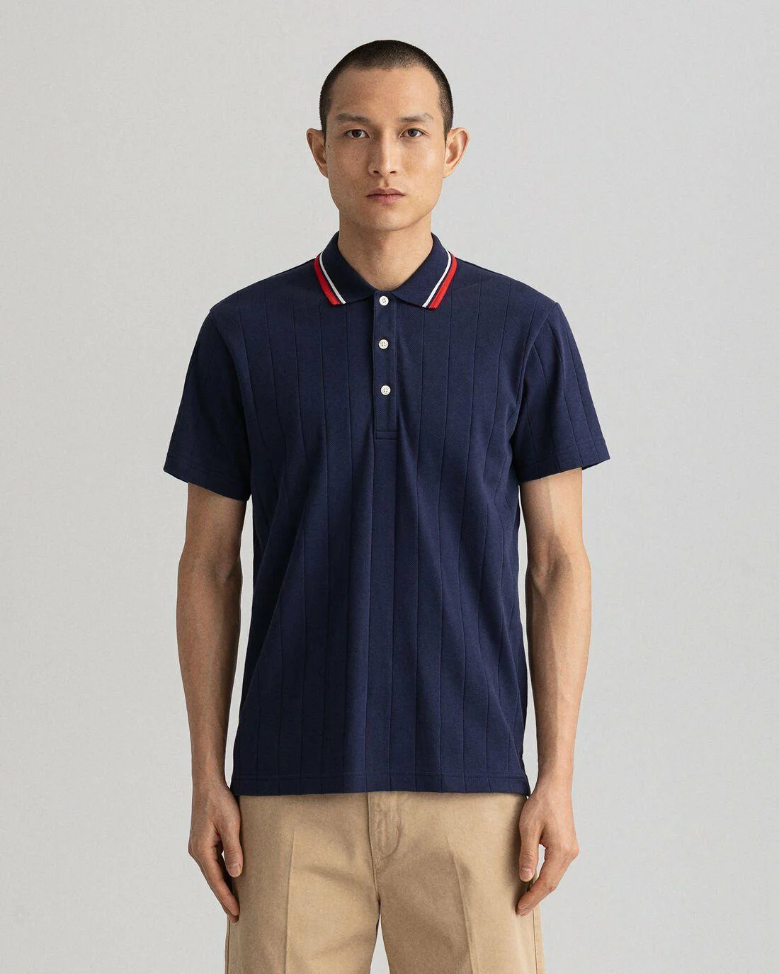 Polo Shirts | Mens GANT Drop Needle Short Sleeve Rugger Evening Blue