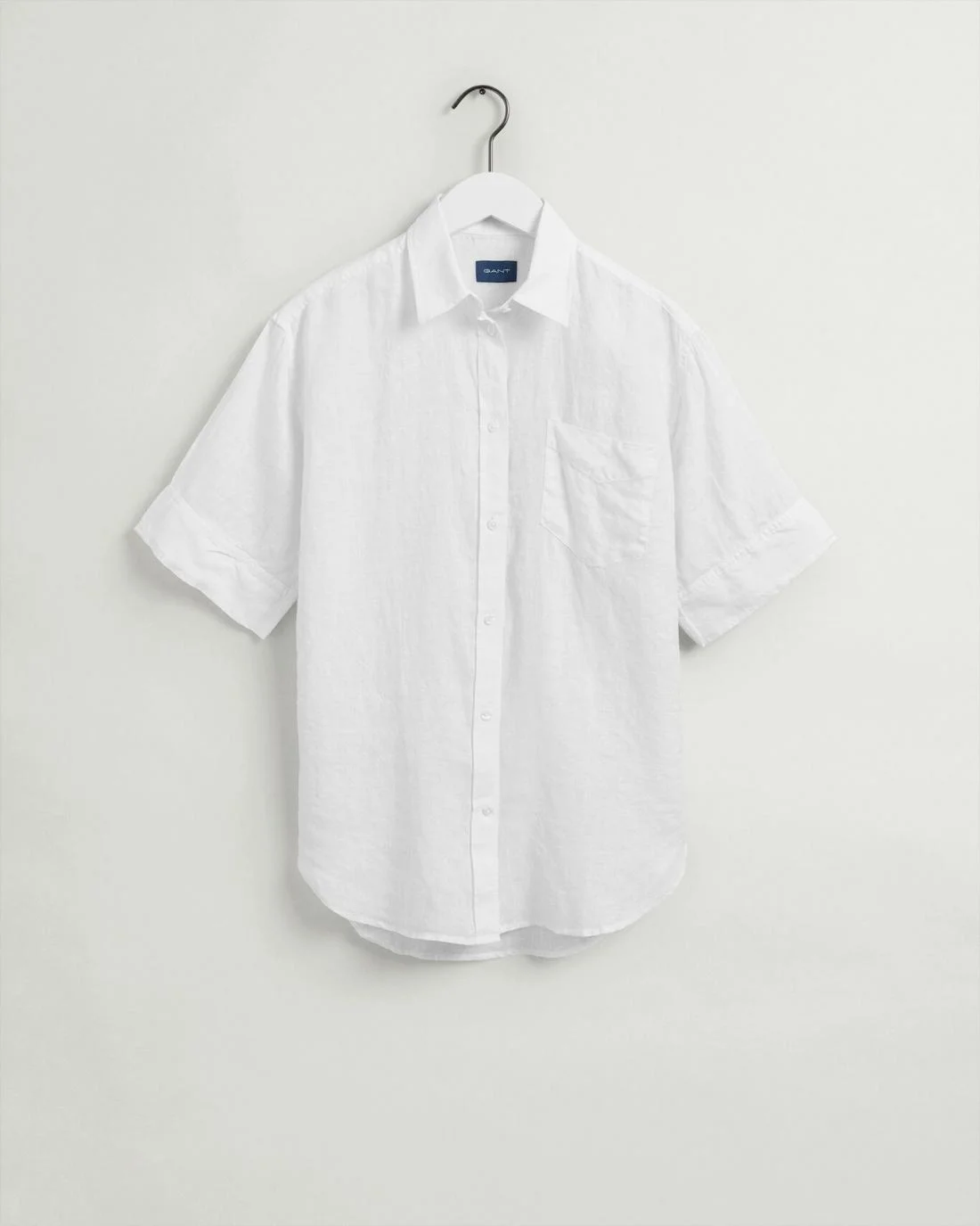 Shirts And Blouses | Womens GANT Relaxed Fit Linen Chambray Short Sleeve Shirt White