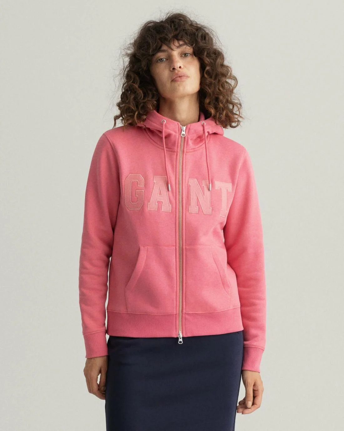 Hoodies And Sweats | Womens GANT Logo Zip Hoodie Rapture Rose