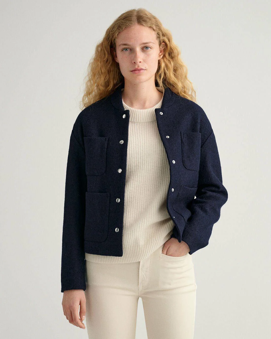 Blazers | Womens GANT Gant Varsity Blazer Jacket Evening Blue