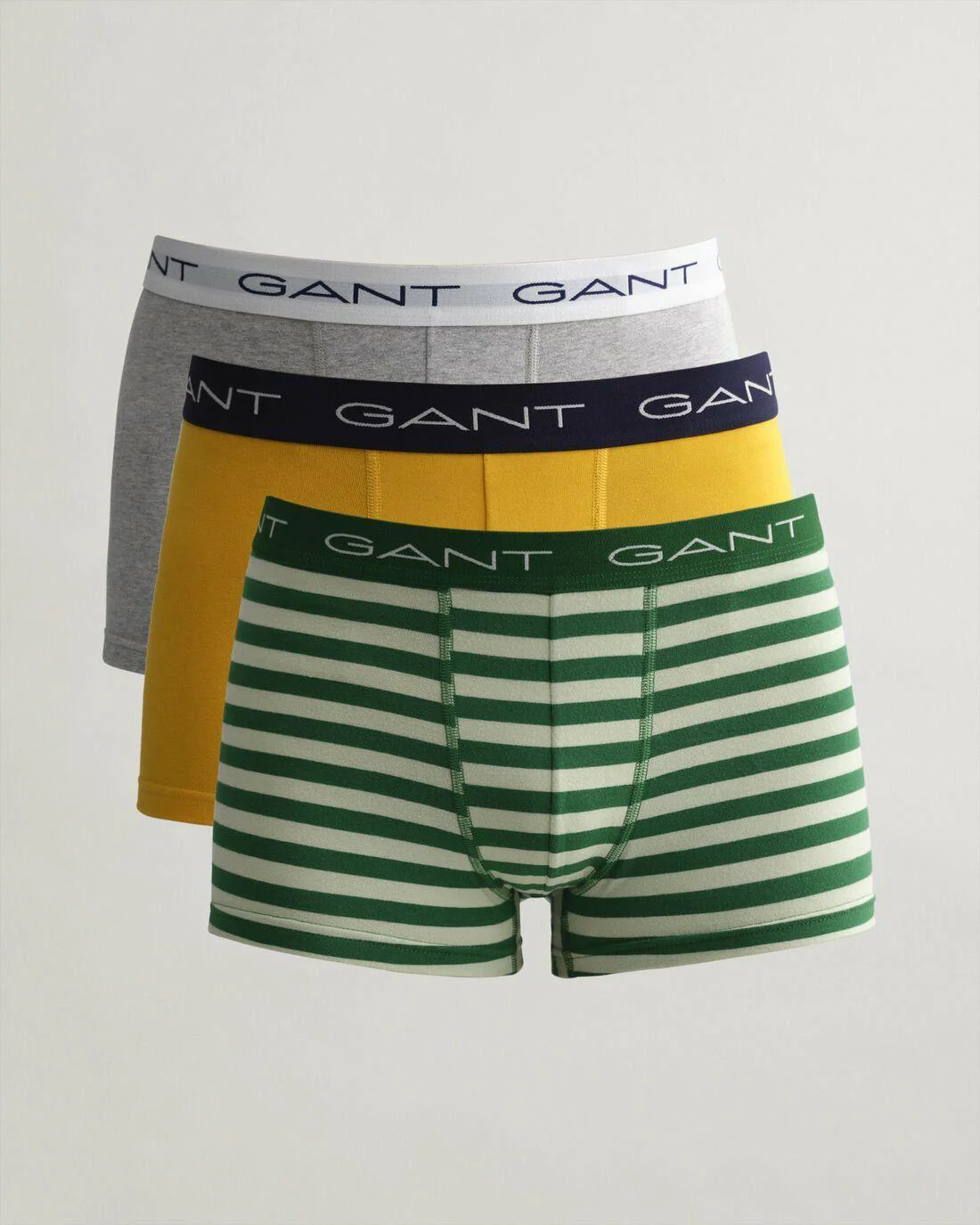 Underwear | Mens GANT 3-Pack Yarn-Dyed Stripe Trunks Lavish Green