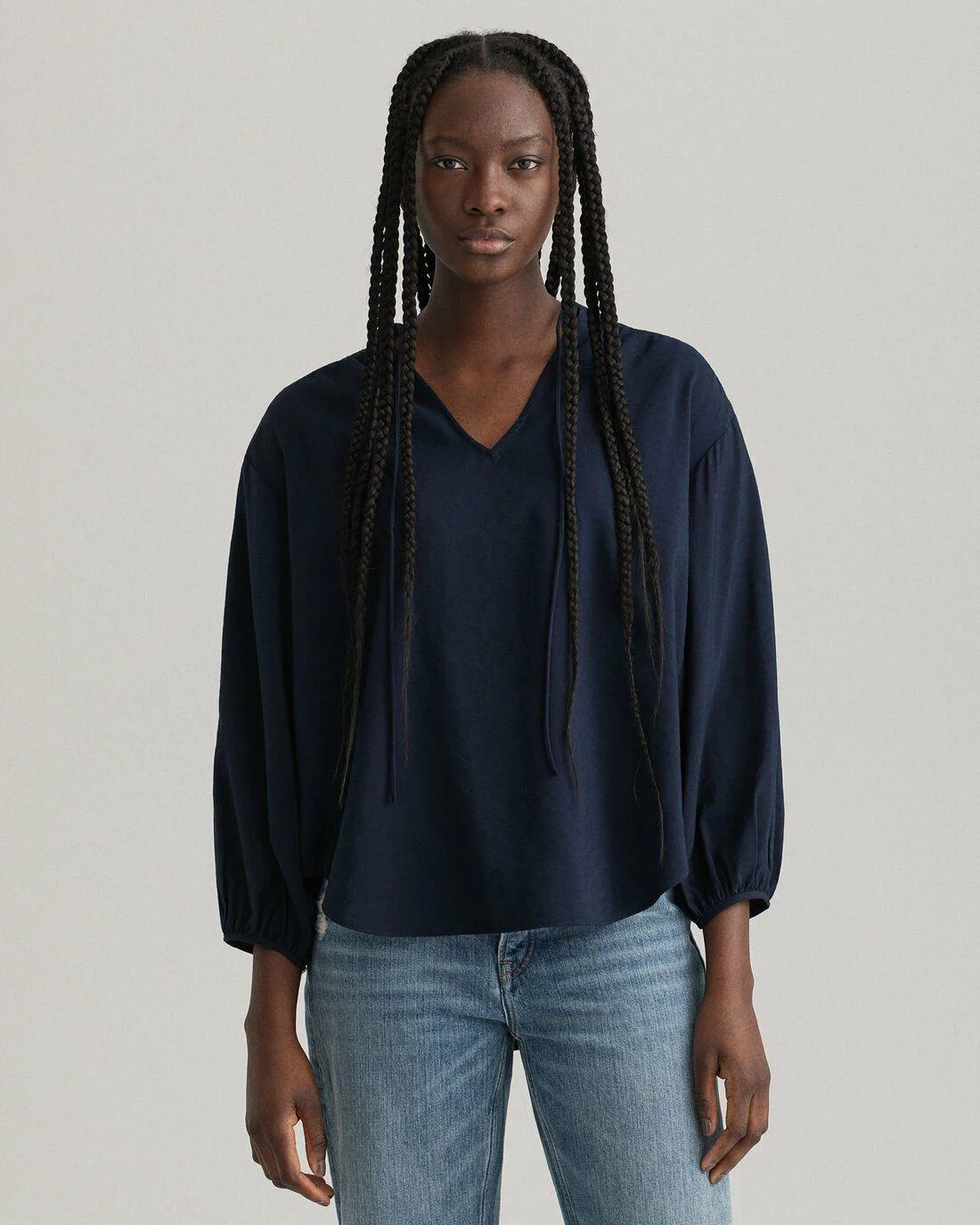 Shirts And Blouses | Womens GANT Popover Blouse Classic Blue