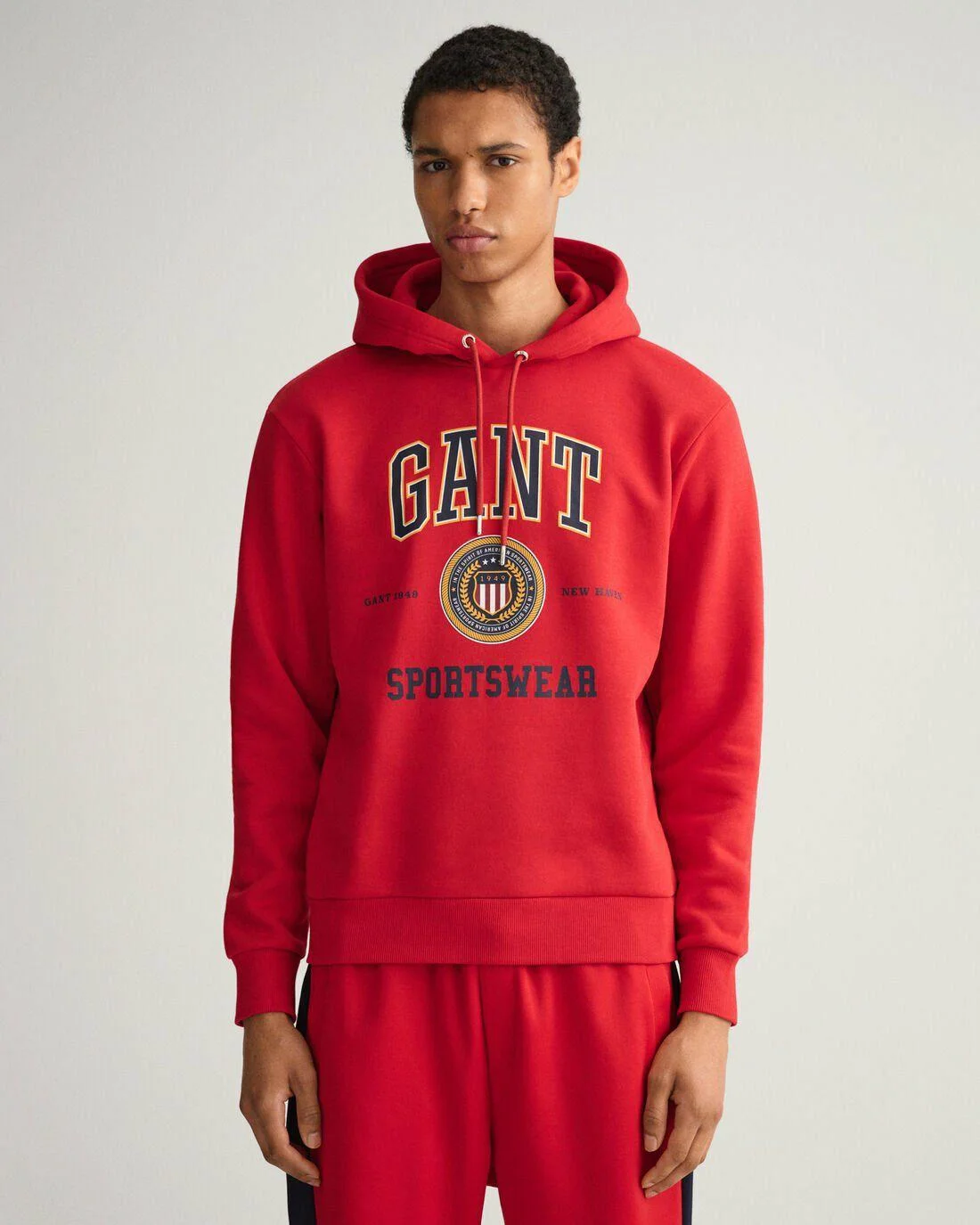 Hoodies And Sweats | Mens GANT Crest Shield Sweat Hoodie Equestrian Red