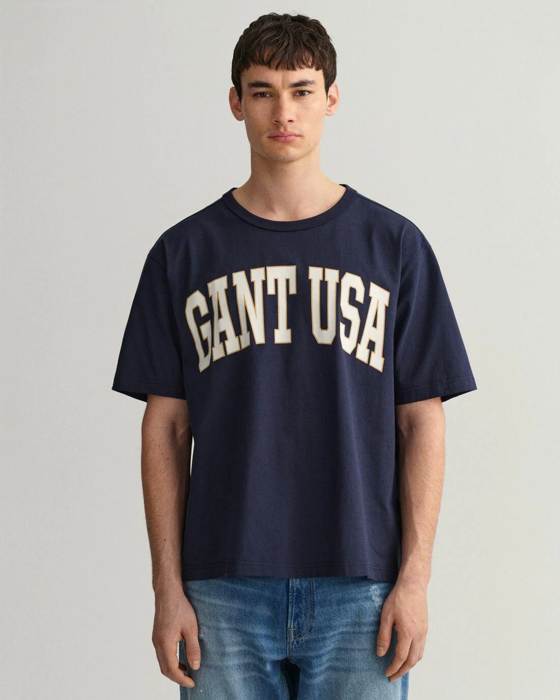 T-Shirts | Mens GANT Usa Graphic T-Shirt Evening Blue