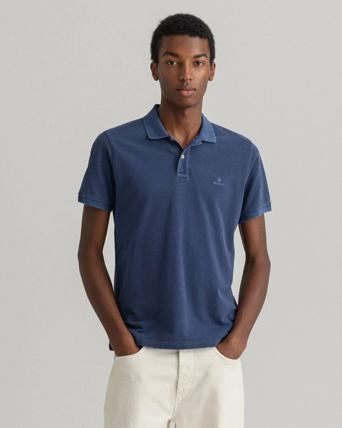 Polo Shirts | Mens GANT Sunfaded Piqué Polo Shirt Persian Blue