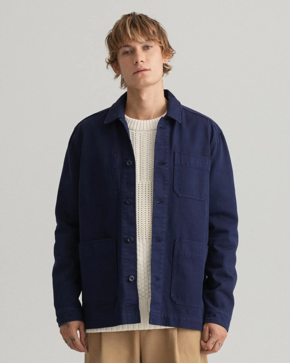 Shirts | Mens GANT Garment-Dyed Overshirt Classic Blue