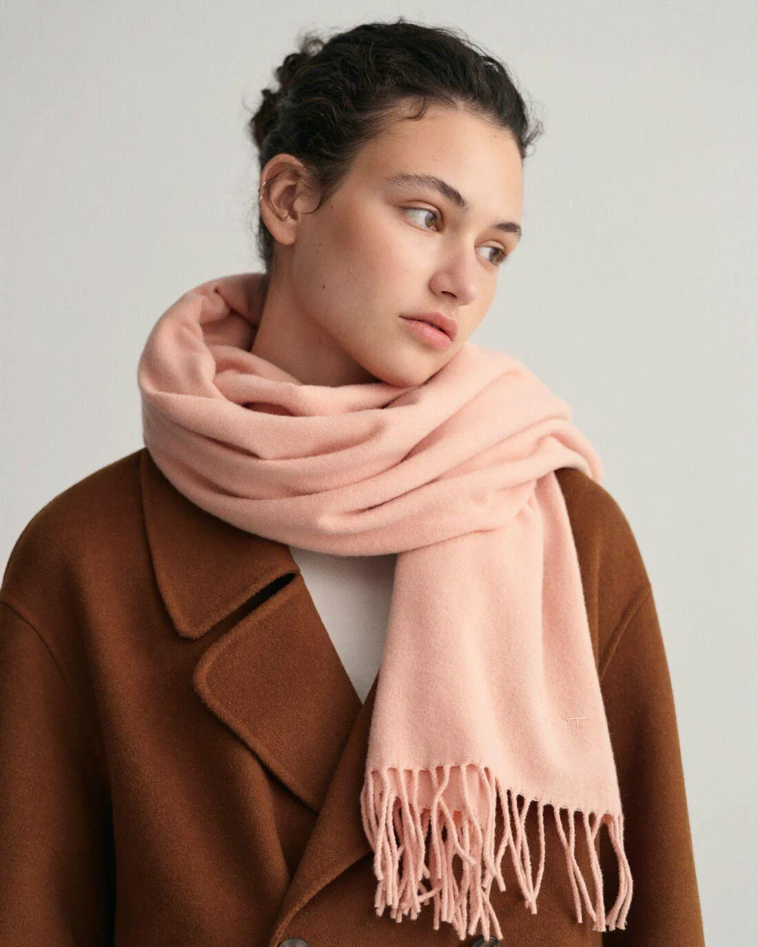 Scarves | Womens GANT Wool Solid Woven Scarf Guava Orange