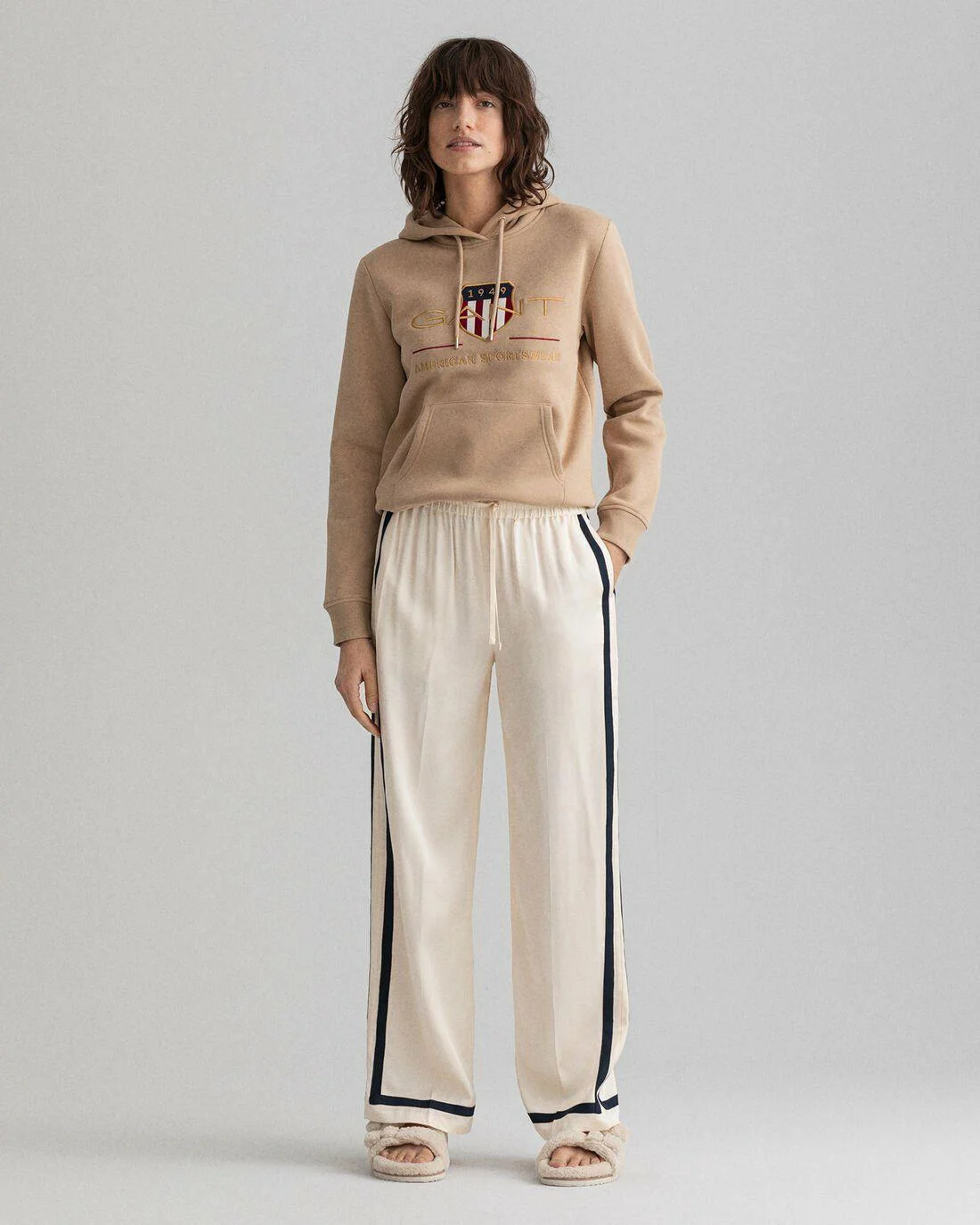 Trousers | Womens GANT Satin Pull-On Pants Linen