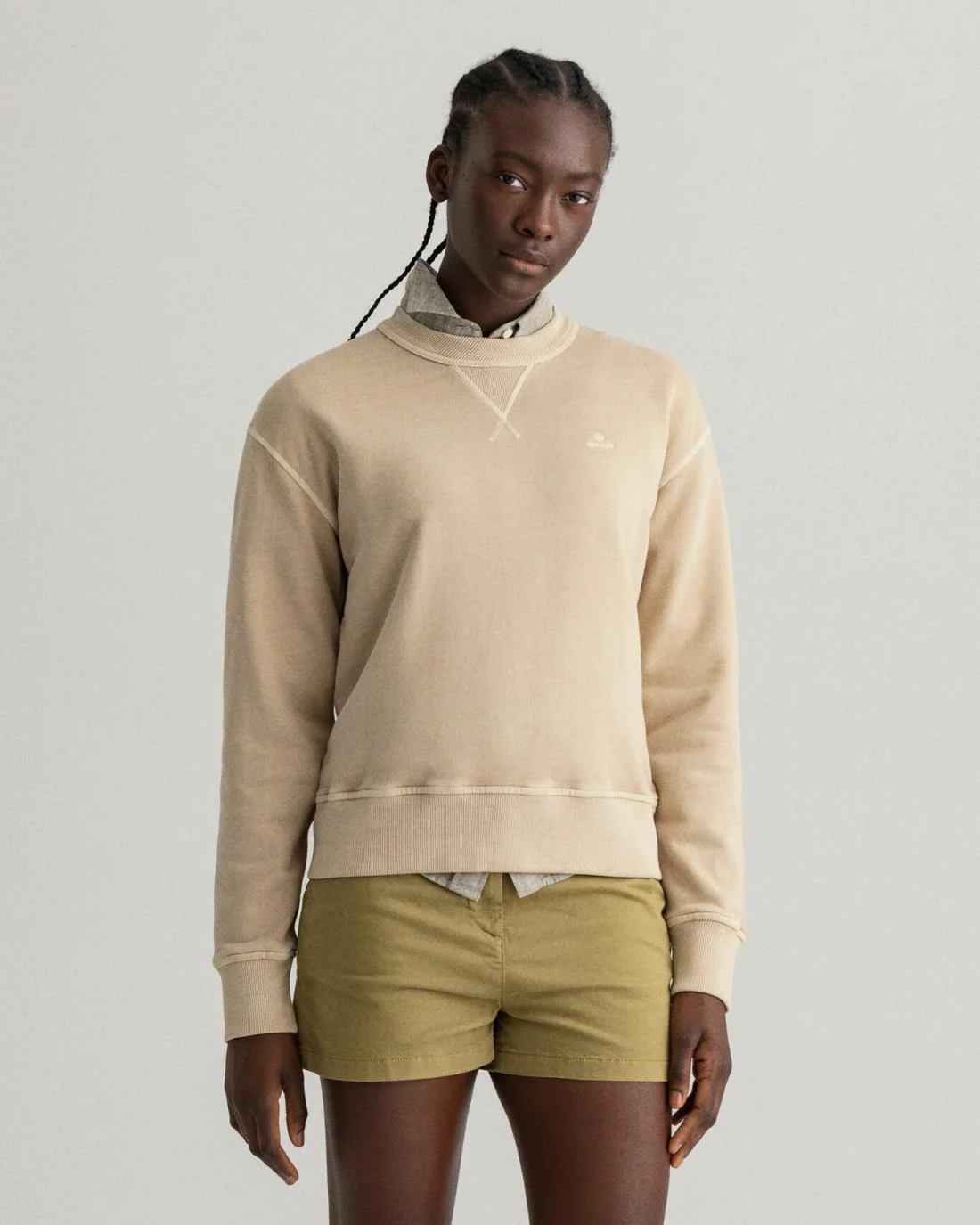 Hoodies And Sweats | Womens GANT Sunfaded Crew Neck Sweatshirt Desert Beige